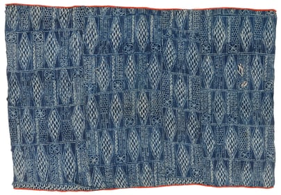 Large Bamileke Chief's Ndop Prestige Cloth, Cameroon, Early-Mid 20th C.