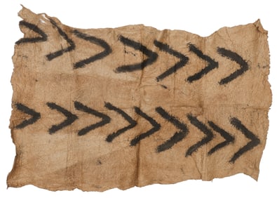 Mbuti Ituri Rainforest Painted Bark Cloth, Northeastern DRC, 20th C.