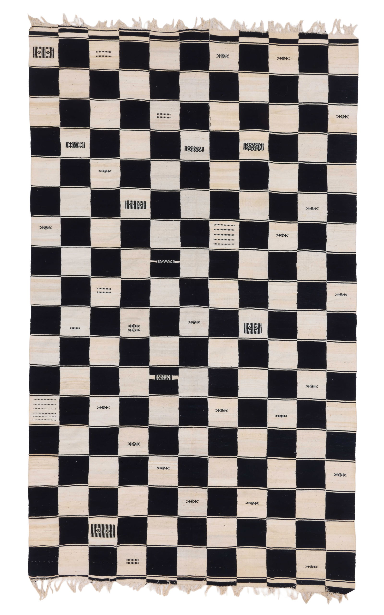 Dyula Blanket, Makono, Cote d'Ivoire, Mid 20th C.: Dyula Blanket, Makono, Cote d'Ivoire, Mid 20th C. Cotton. Woven strips sewn together. Size: 4'9'' x 8'2'' (145 x 249 cm). Provenance: Ex. collection of Michelle Gilbert.