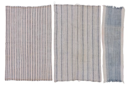 Three West African Indigo-Dyed Cotton Cloths