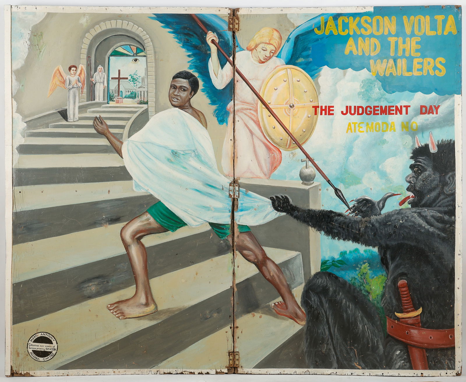 Monumental Bi-Fold African Painted Movie Poster, 78" x 96" (1 of 3)