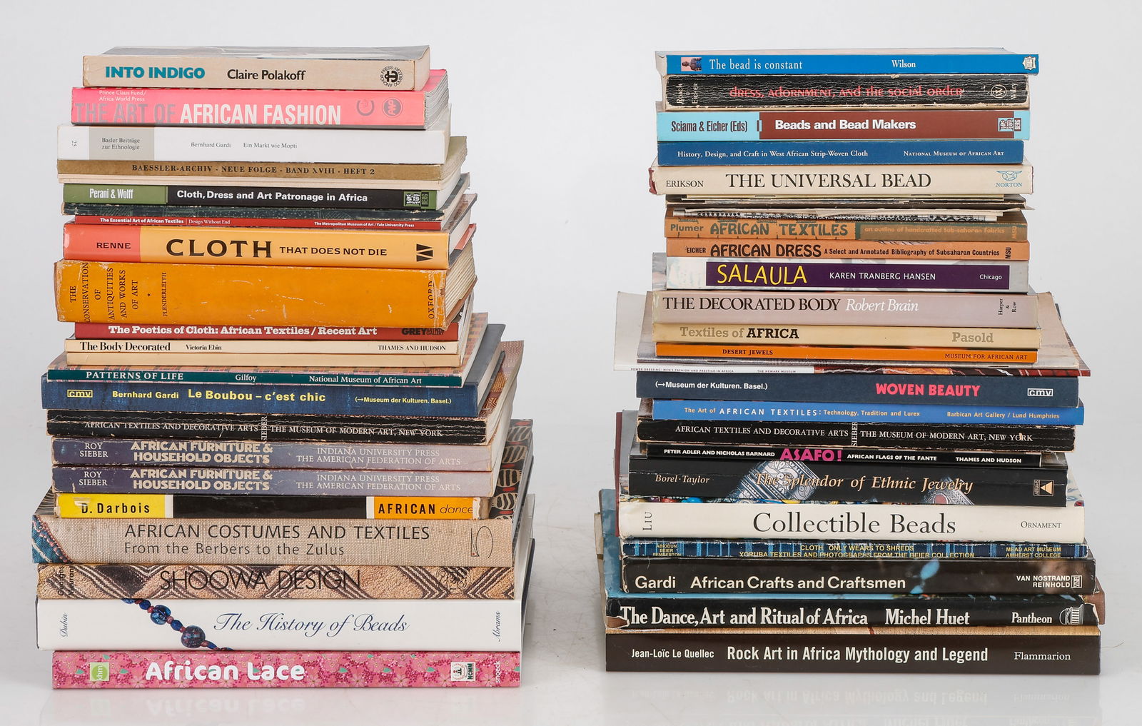 Collection of 55 Books on African Art: Collection of 55 Books on African Art. Shelf Space: 31" (79 cm). Provenance: Ex. collection of Michelle Gilbert.