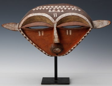 African Pende Carved Wood Bull Mask, Eastern Pende, DRC/Zaire