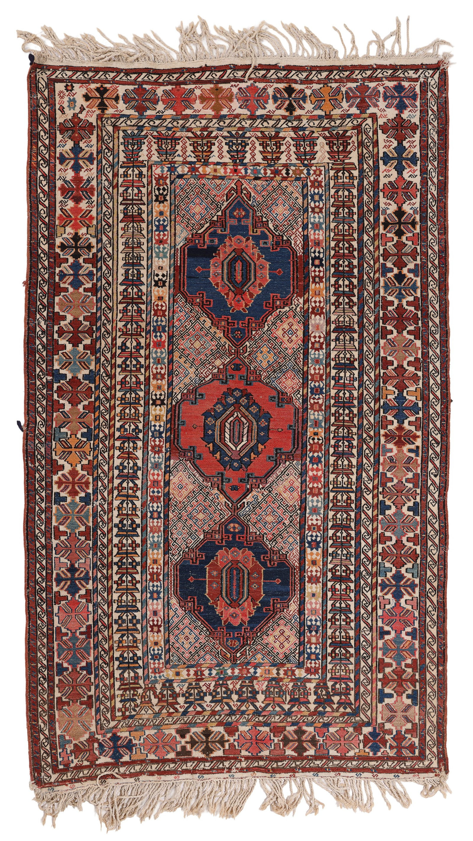 Verneh Rug, Caucasus, Ca. 1880, 3'10'' x 6'8'': Verneh Rug, Caucasus, Ca. 1880, 3'10'' x 6'8'' (117 x 203 cm). Weight: 7 lbs. Material: wool and cotton. Provenance: Private family estate collection, New York.
