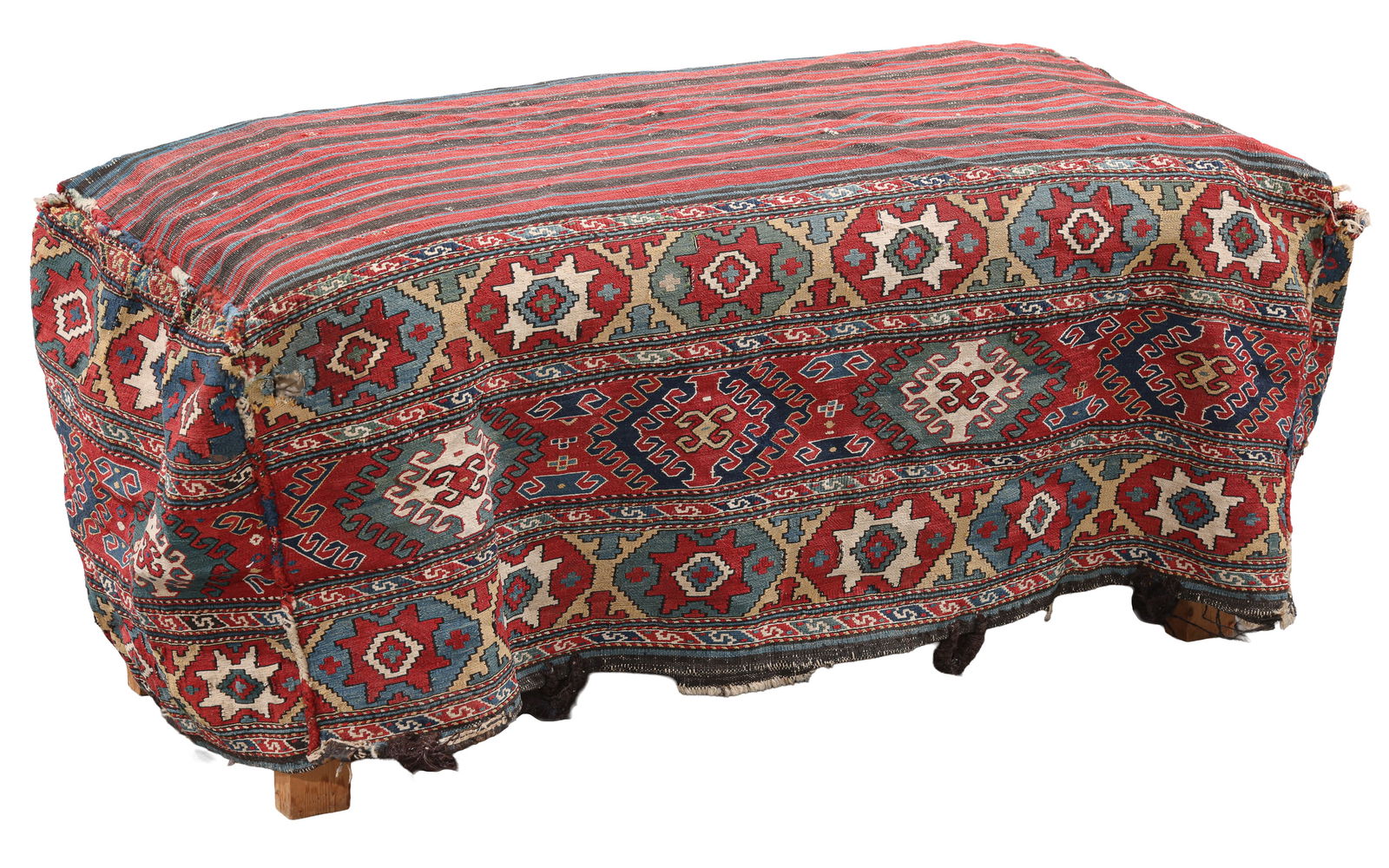 Shahsevan Mafrash Cover/Storage Case, Caucasus, Ca. 1875: Shahsevan Mafrash Cover/Storage Case, Caucasus, Ca. 1875. Size: 19'' x 18'' x 46'' (48 x 46 x 117 cm). Weight: 8 lbs. Material: wool surface, wool warp. Provenance: Private family estate collection, N