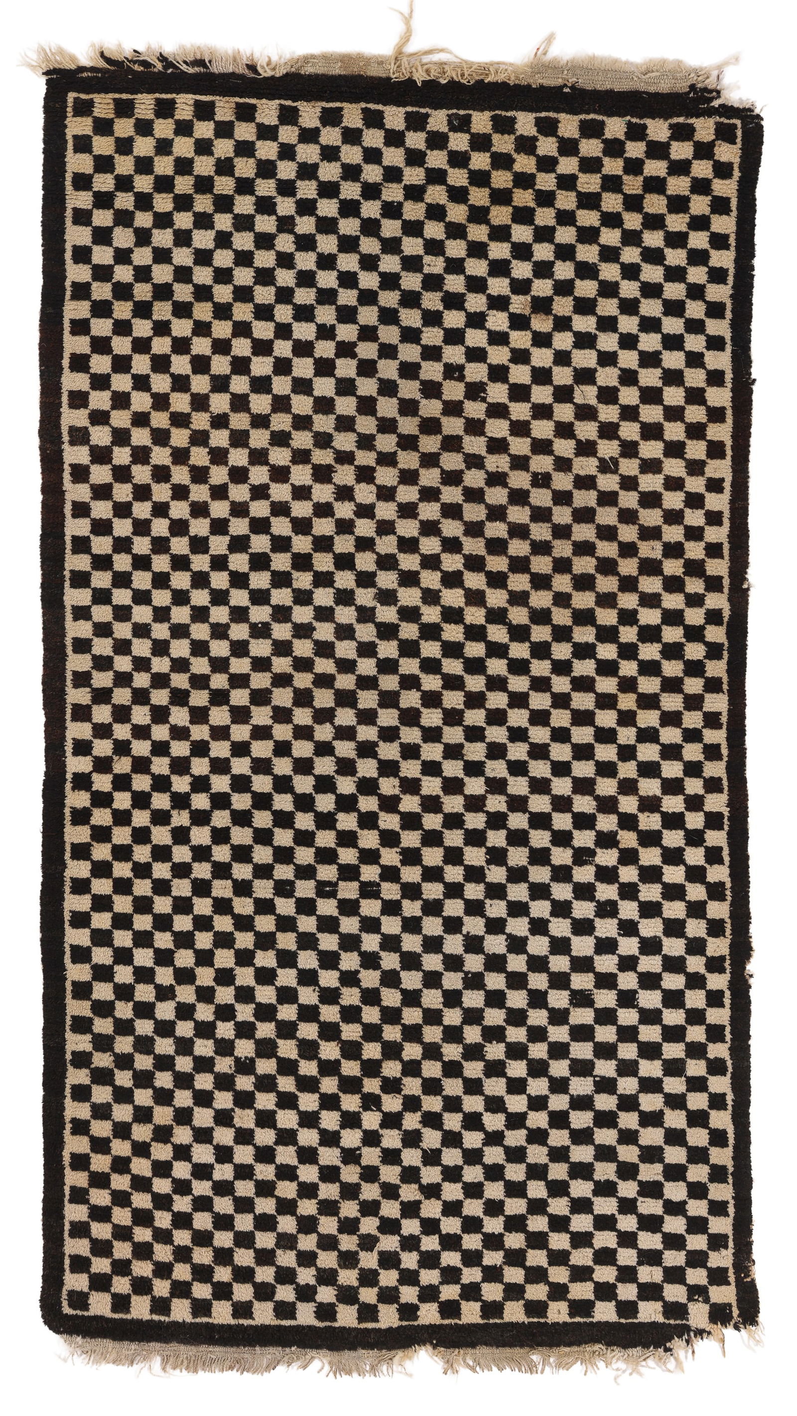 Checkerboard Rug, Tibet, 19th C., 2'10'' x 5'2'' (1 of 4)