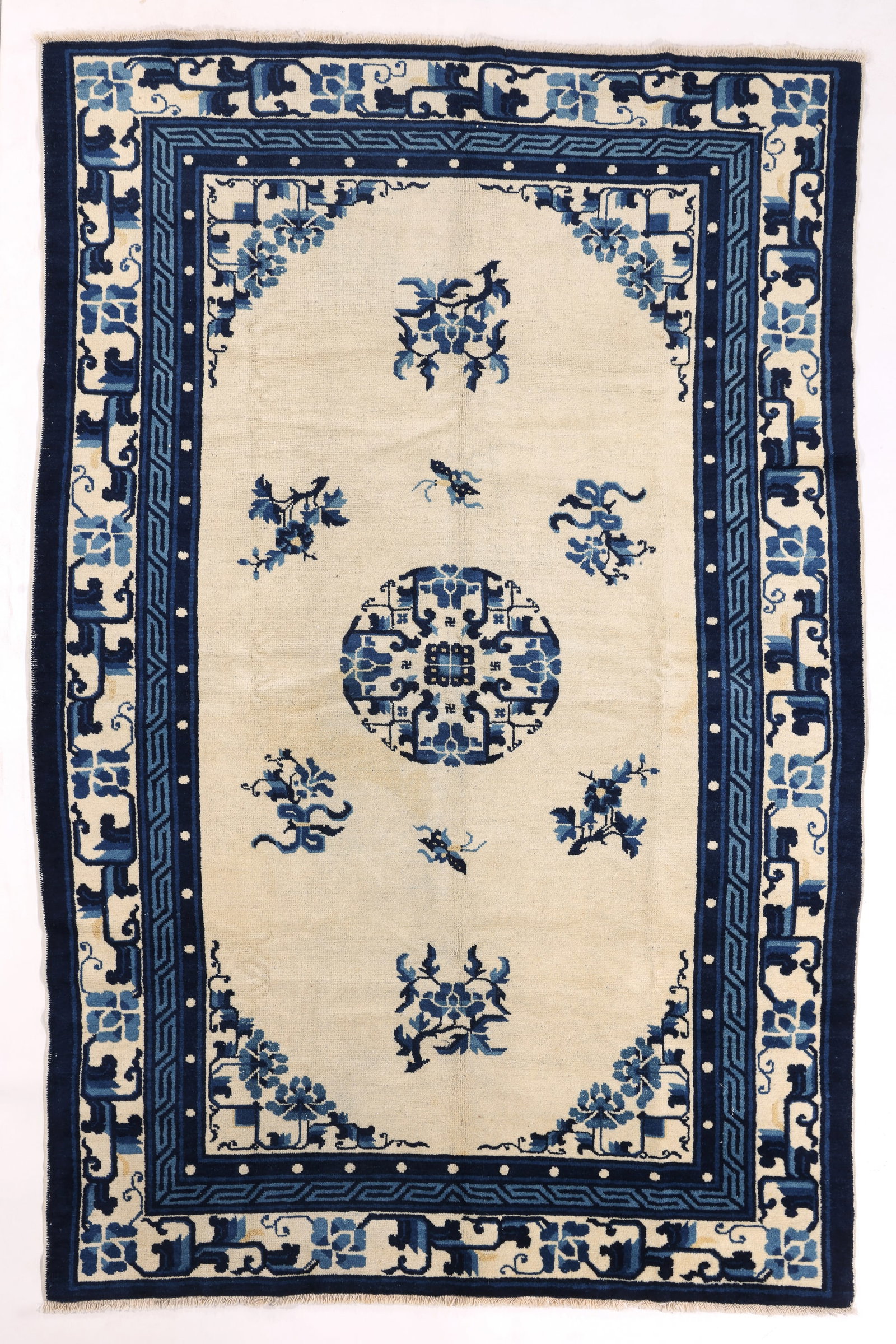Ivory Field Peking Rug, China, Late 19th C., 5'3'' x 7'10'' (1 of 5)