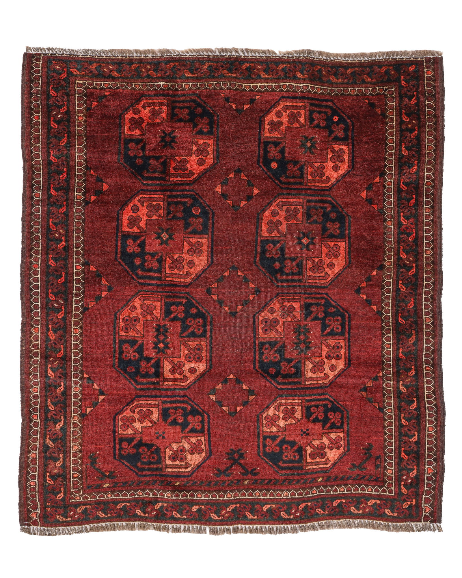 Ersari Rug, Central Asia, Early 20th C., 3'6'' x 4'0'' (1 of 5)