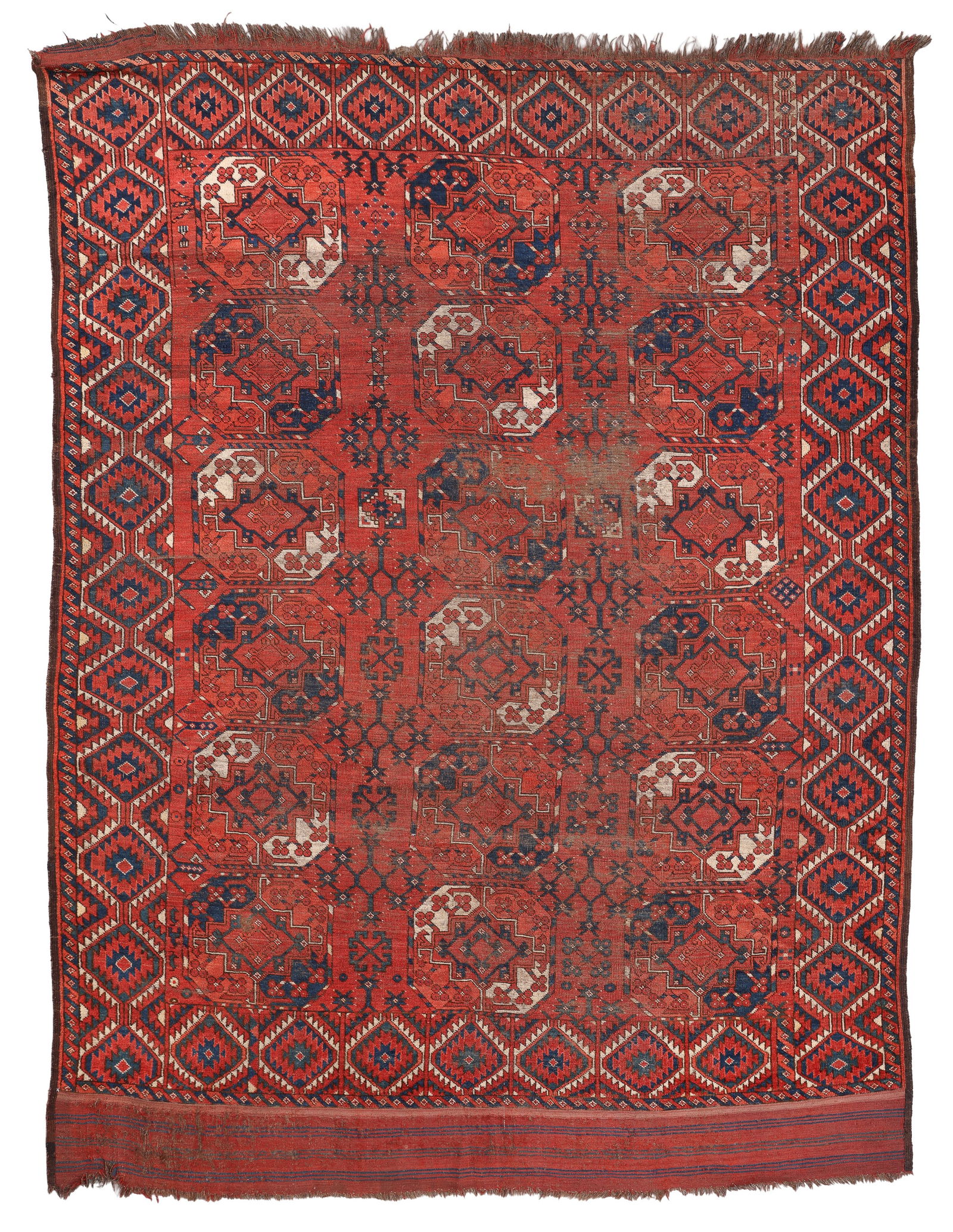 Shabby Chic Ersari Main Rug, Central Asia, 19th C., 6'11'' x 9'0'' (1 of 5)