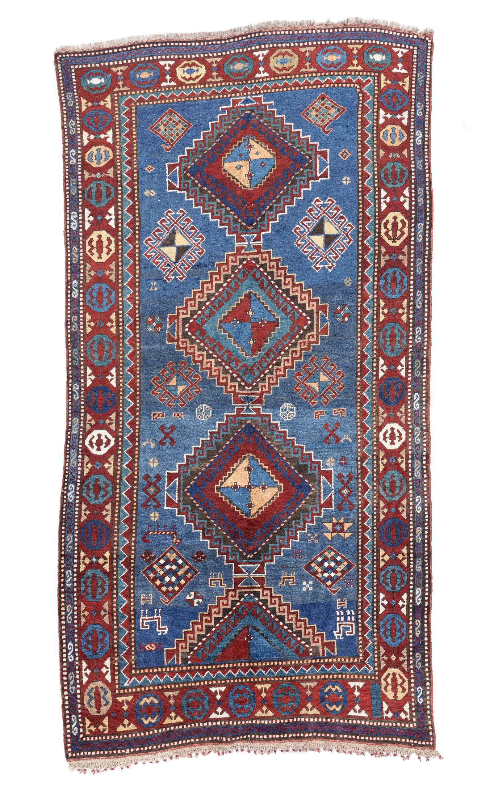 Kazak Rug, Armenia, Early 20th C., 4'9'' x 9'1'': Kazak Rug, Armenia, Early 20th C., 4'9'' x 9'1'' (145 x 277 cm). Weight: 18 lbs. Material: wool pile, wool warp, wool weft.