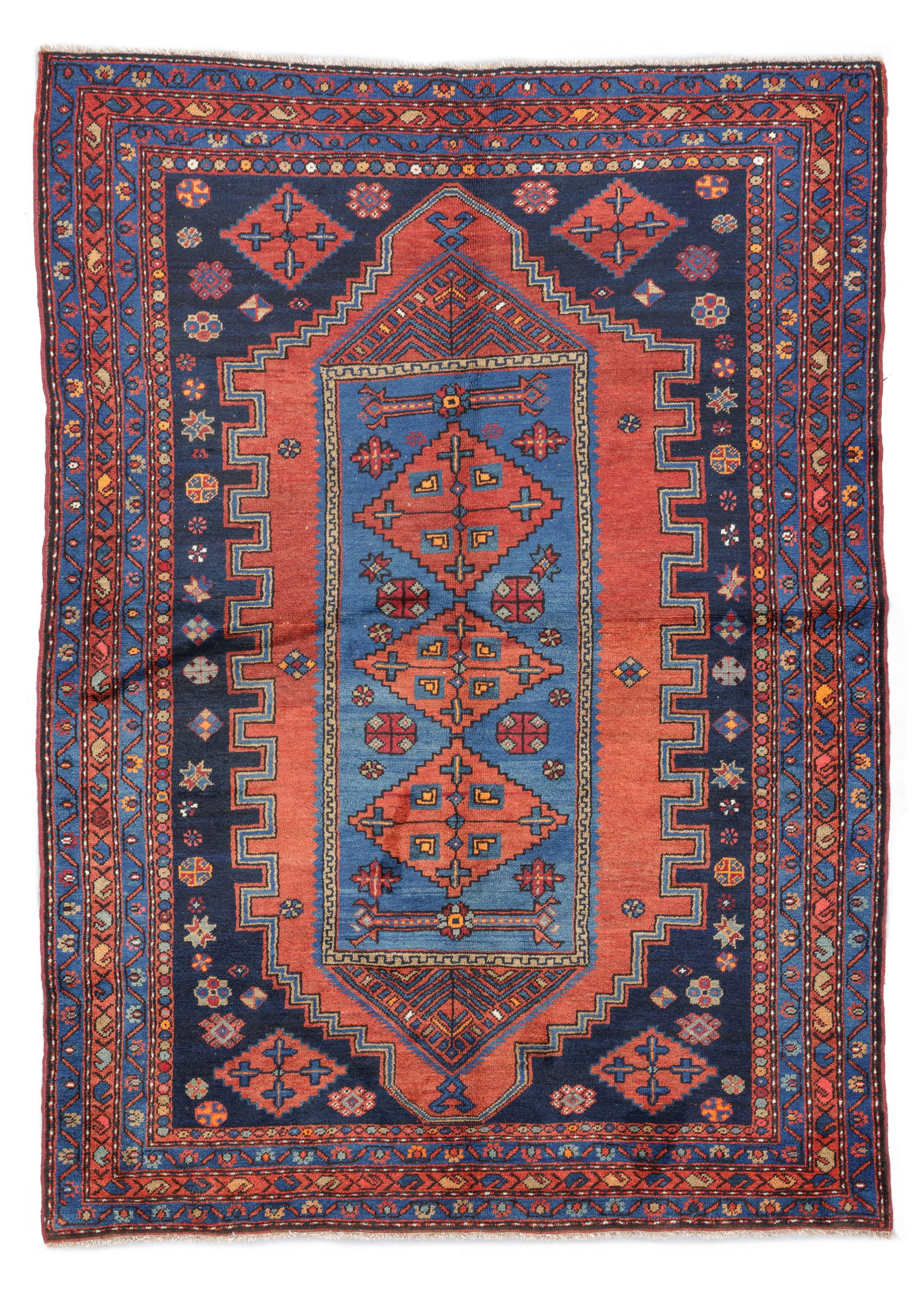 Kazak Rug, Armenia, Early 20th C., 5'5'' x 7'7'': Kazak Rug, Armenia, Early 20th C., 5'5'' x 7'7'' (165 x 231 cm). Weight: 21 lbs. Material: wool pile, wool warp, wool weft.