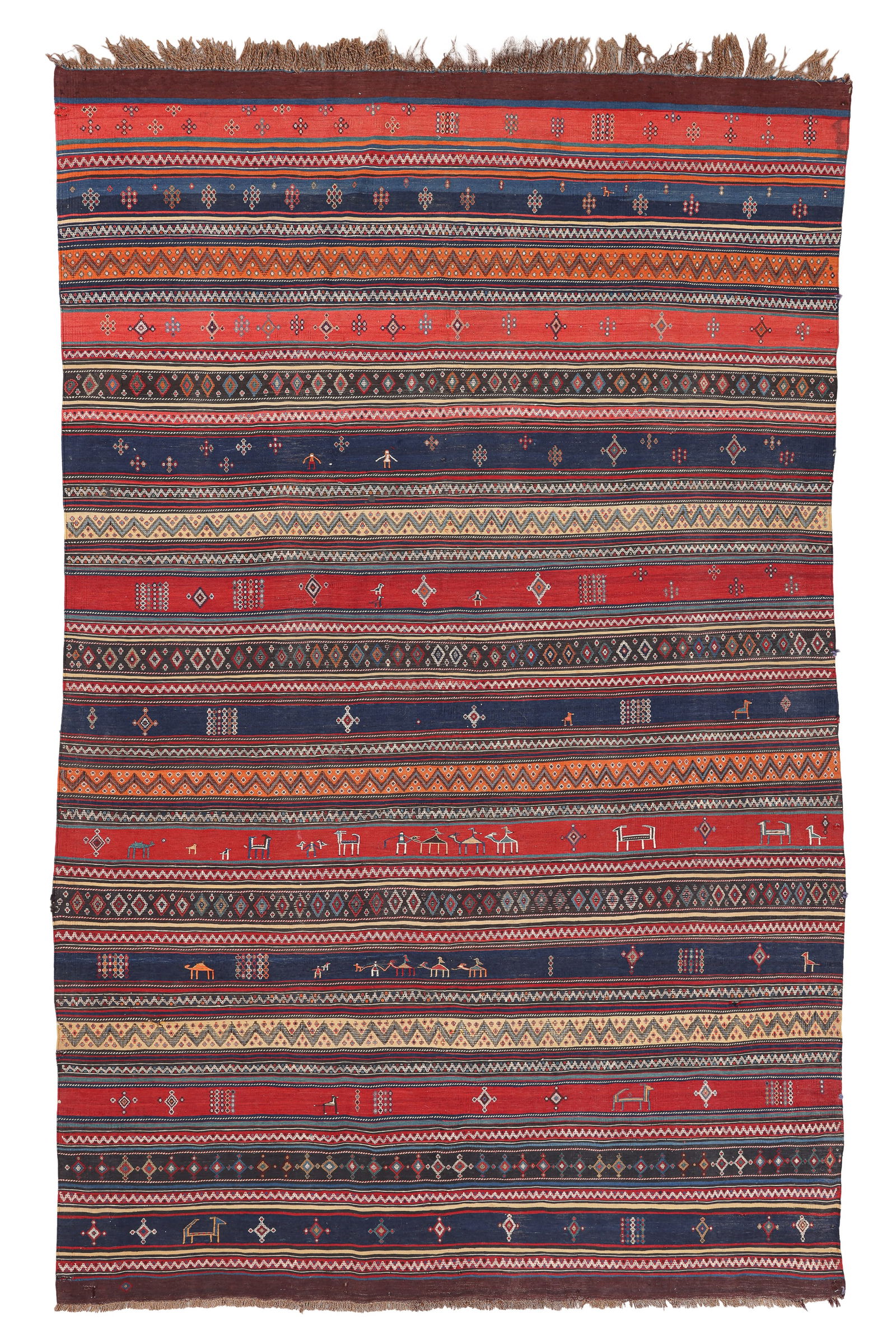 Fine Striped Kilim, Caucasus, Late 19th C., 6'5'' x 9'11'' (1 of 4)