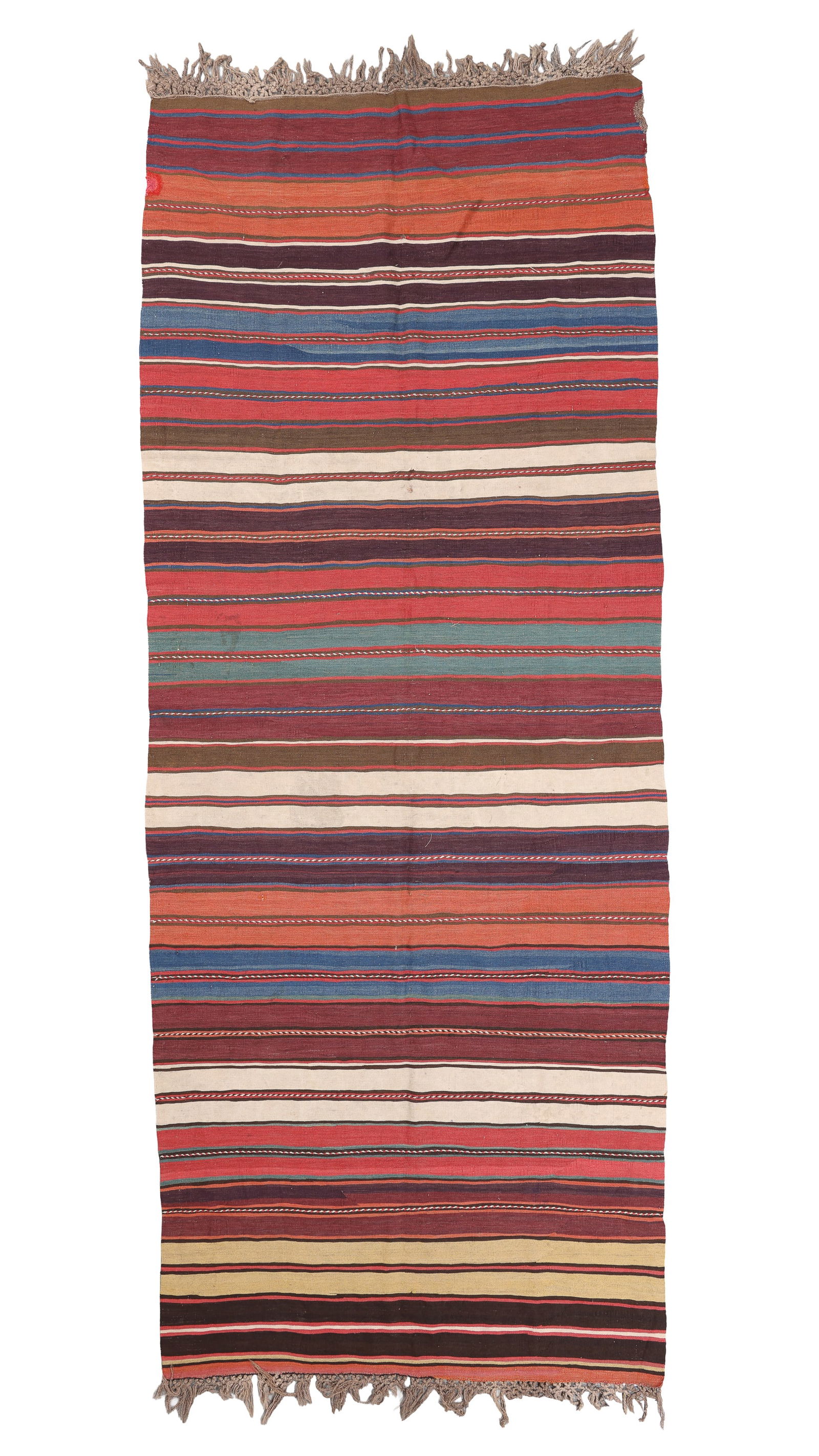 Fine Shahsevan Striped Kilim, Transcaucasus, 19th C., 4'8'' x 11'9'' (1 of 4)