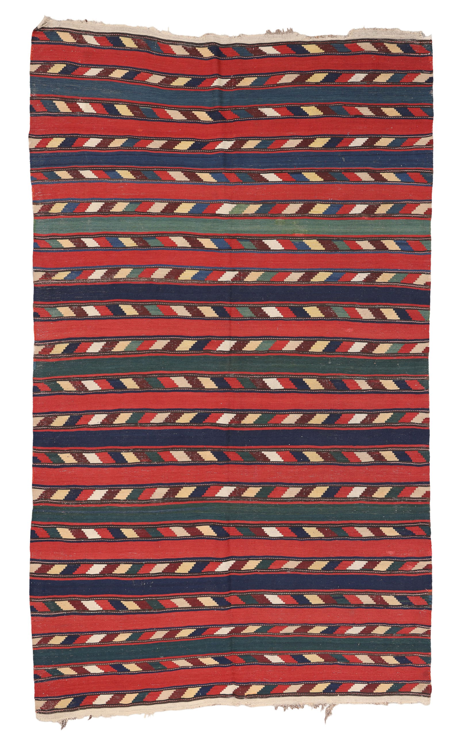 Shirvan Kilim, Caucasus, Ca. 1880, 5'5'' x 9'1'': Shirvan Kilim, Caucasus, Ca. 1880, 5'5'' x 9'1'' (165 x 277 cm). Weight: 10 lbs. Material: wool surface, wool warp.