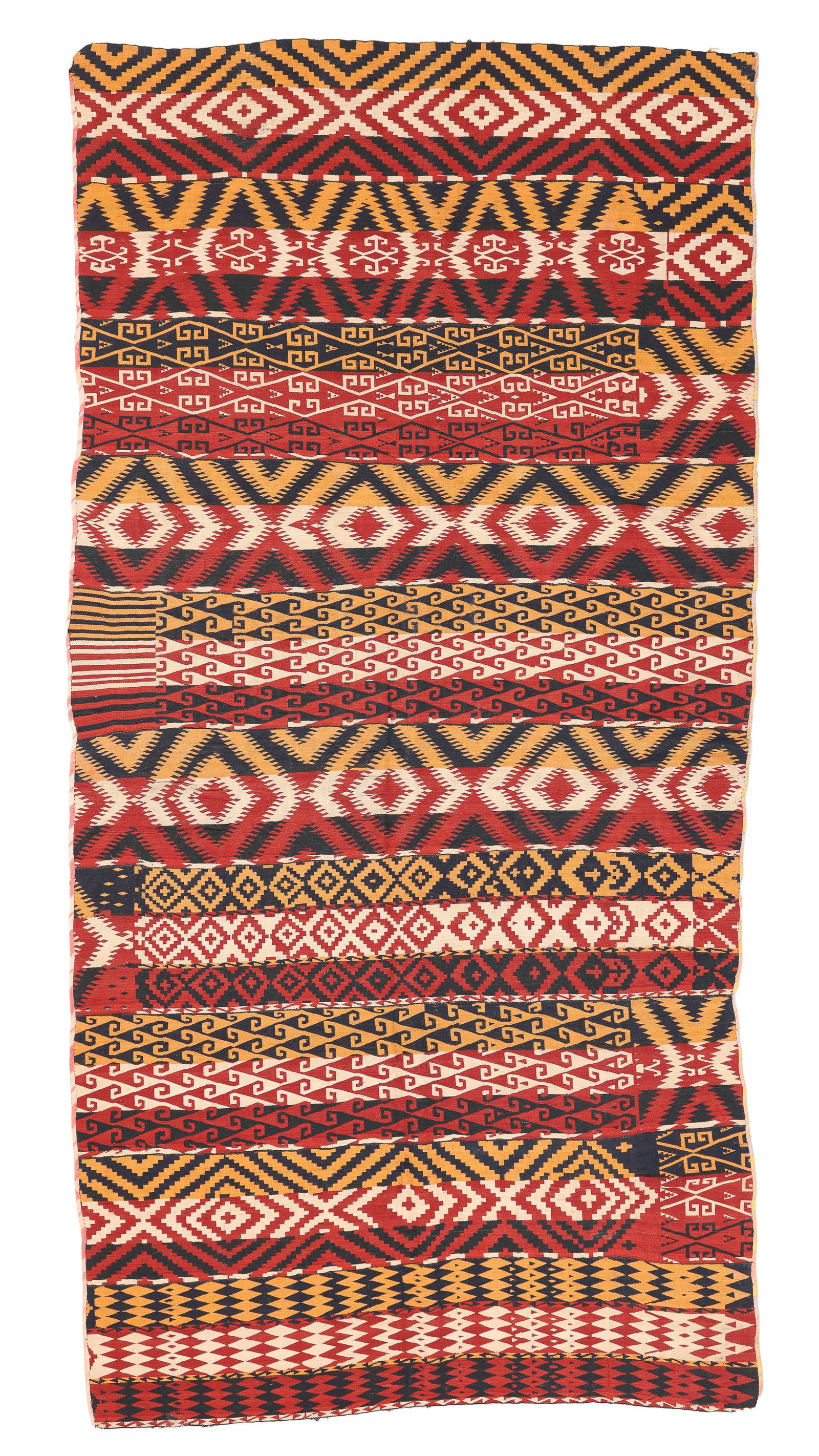 Uzbek Gajari Kilim, Central Asia, Ca. 1900, 5'6'' x 10'11'' (1 of 4)