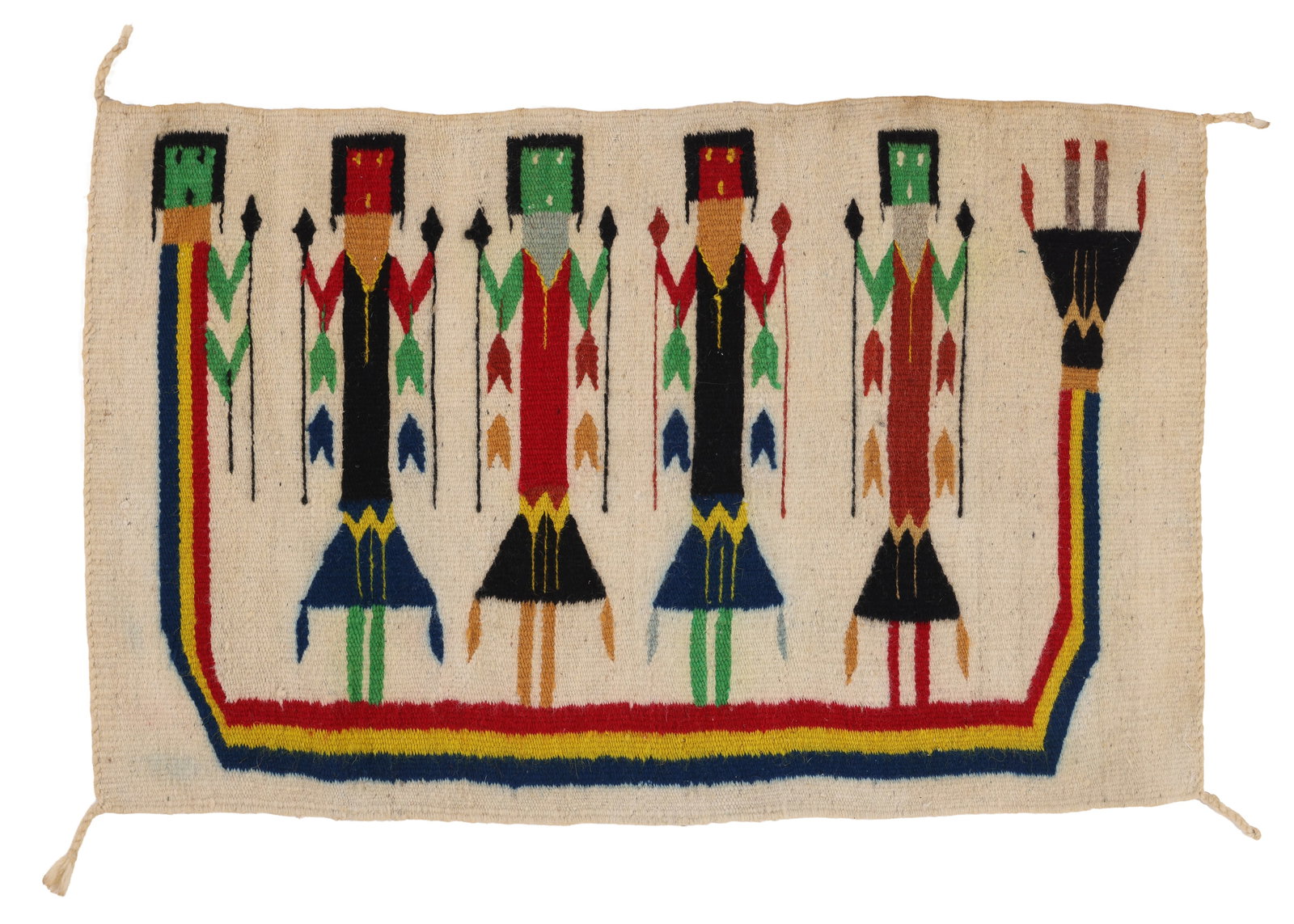 Navajo Yei Rug, Late 20th C., 2'0'' x 3'0'' (1 of 2)