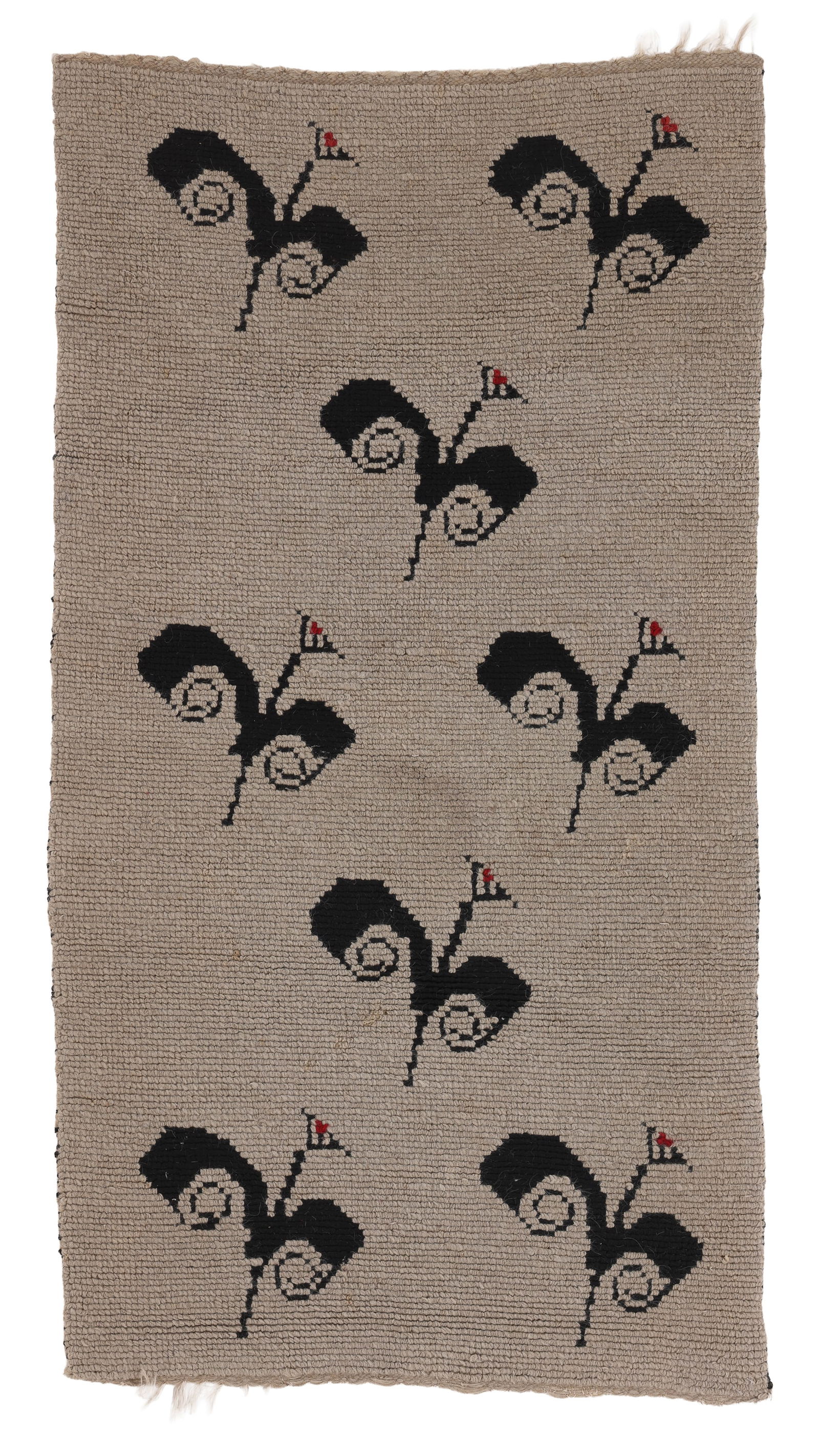 Unusual Art Deco Rug, Unknown Origin, Ca. 1930, 2'3'' x 4'3'': Unusual Art Deco Rug, Unknown Origin, Ca. 1930, 2'3'' x 4'3'' (69 x 130 cm). Weight: 4 lbs. Wool.