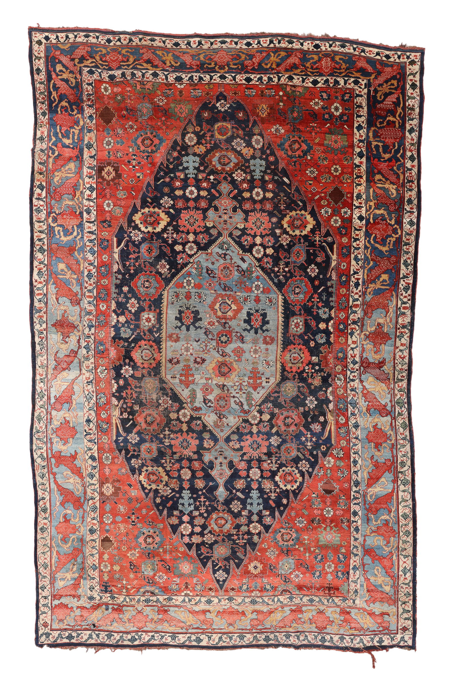 Mansion-Size Garrus Bidjar Rug, Persia, Late 19th C., 11'3'' x 17'9'': Mansion-Size Garrus Bidjar Rug, Persia, Late 19th C., 11'3'' x 17'9'' (343 x 541 cm). Weight: 147 Ibs. Material: wool pile, wool warp, wool weft.