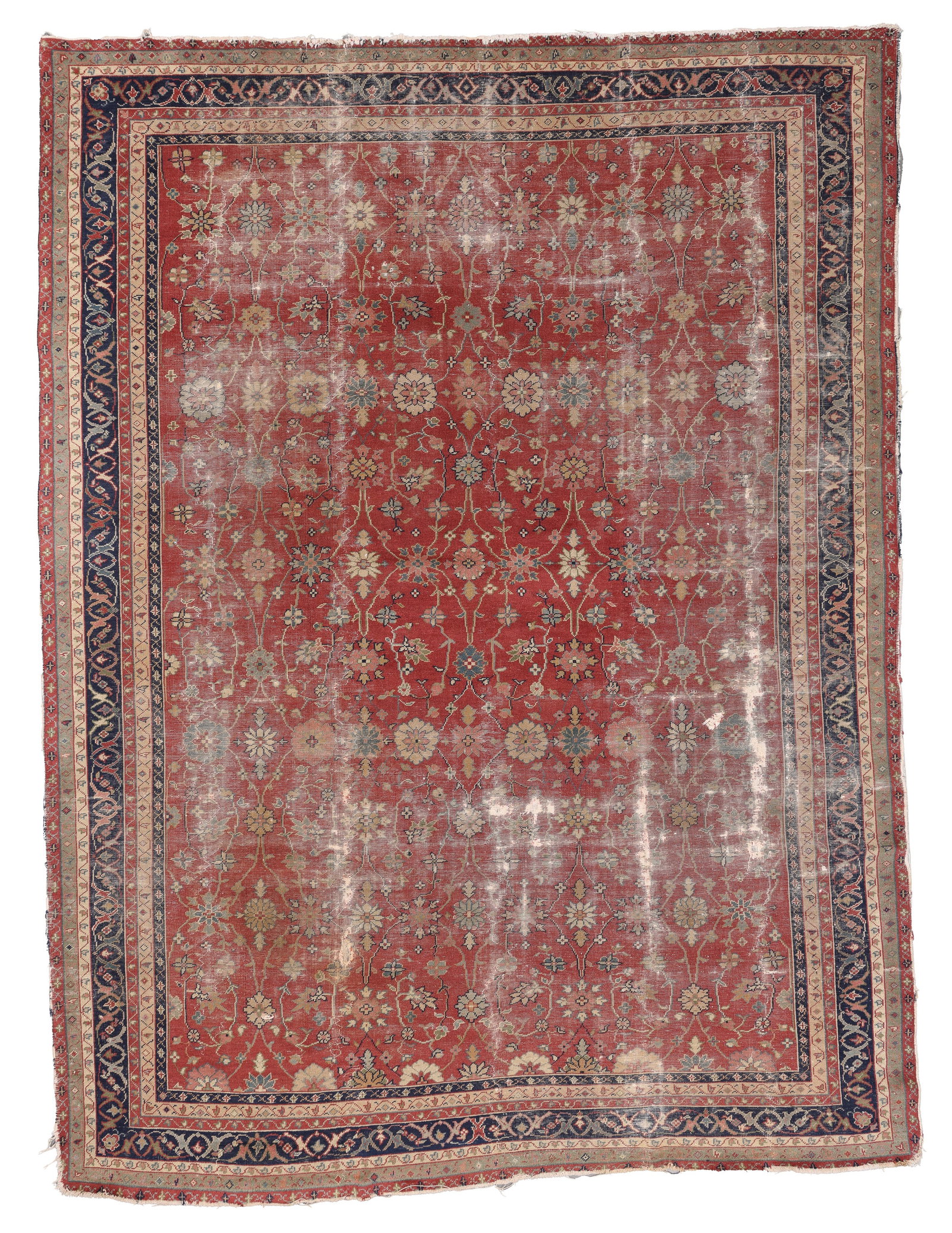 Shabby Chic Rug, Western Turkey, Ca. 1910, 8'11'' x 11'9'': Shabby Chic Rug, Western Turkey, Ca. 1910, 8'11'' x 11'9'' (272 x 358 cm). Weight: 38 lbs. Material: wool pile, cotton warp, cotton weft.