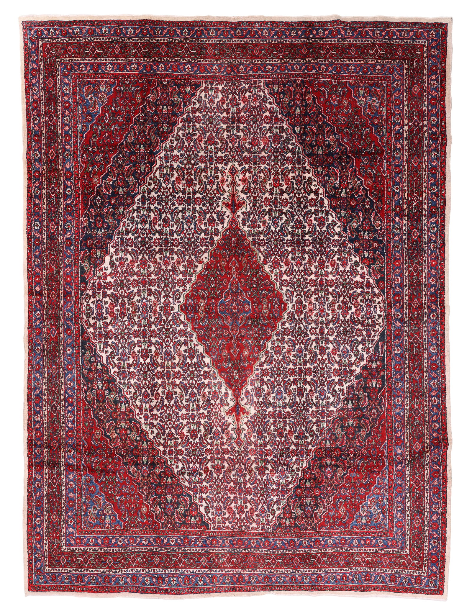 Bibikabad Rug, Persia, Ca. 1960, 10'11'' x 14'7'': Bibikabad Rug, Persia, Ca. 1960, 10'11'' x 14'7'' (333 x 445 cm). Weight: 119 lbs. Material: wool pile, cotton warp, cotton weft.
