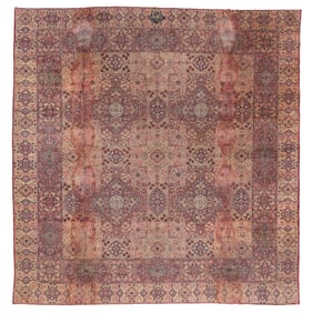 Palace-Size Lavar Kerman Rug, Persia, Late 19th C., 17'8'' x 19'3''