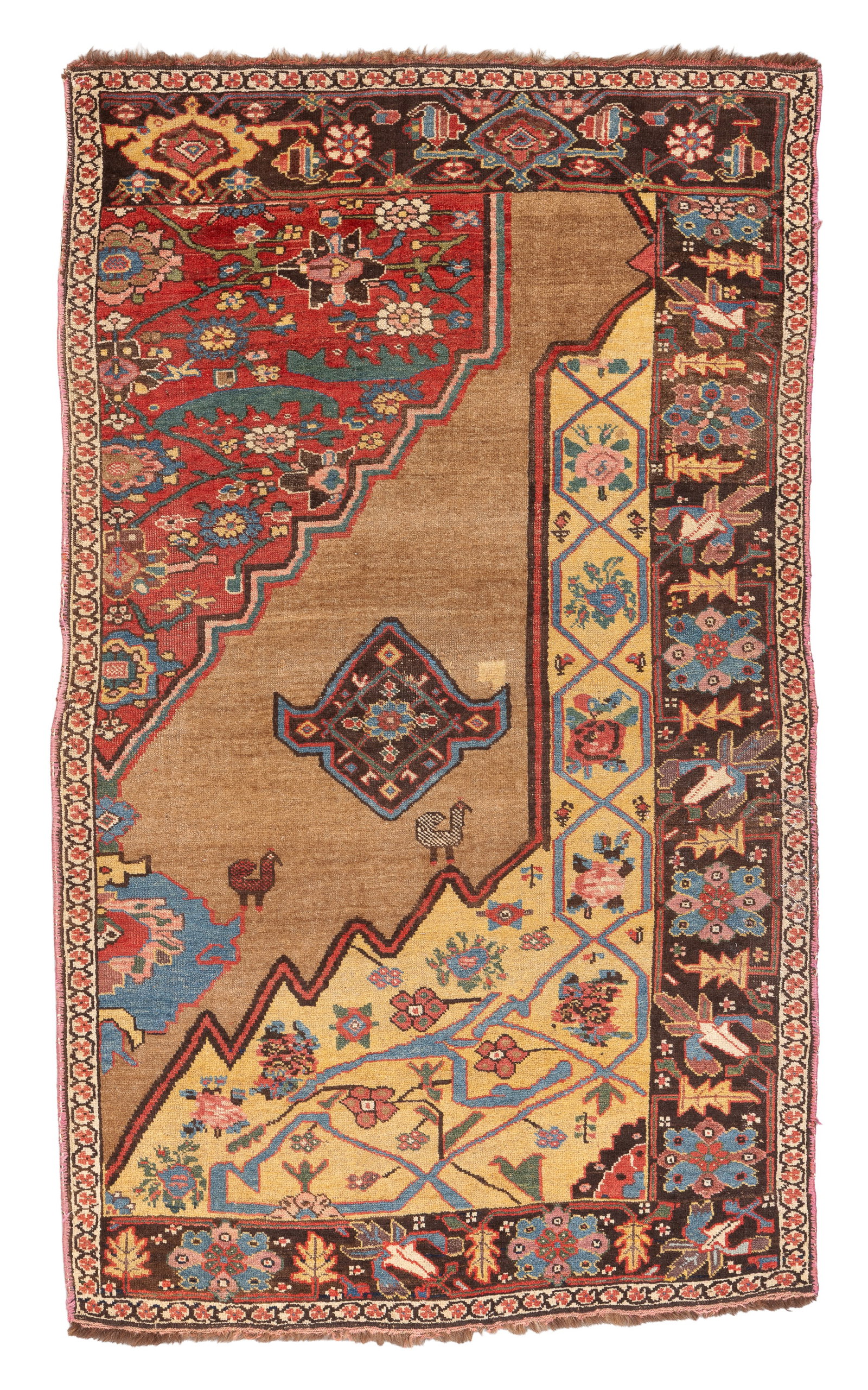Bidjar Sampler/Wagireh, Persia, Ca. 1890, 3'4'' x 5'6'': Bidjar Sampler/Wagireh, Persia, Ca. 1890, 3'4'' x 5'6'' (104 x 221 cm). Weight: 10 lbs. Material: wool pile, wool warp, wool weft. Pennsylvania estate collection.