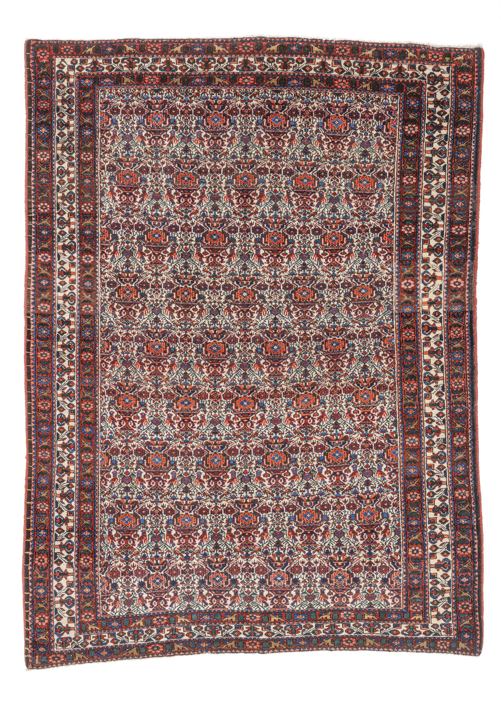 Zilli Sultan Rug, Persia, Early 20th C., 5'2'' x 6'11'': Zilli Sultan Rug, Persia, Early 20th C., 5'2'' x 6'11'' (157 x 211 cm). Weight: 21 lbs. Material: wool pile, cotton warp, cotton weft.