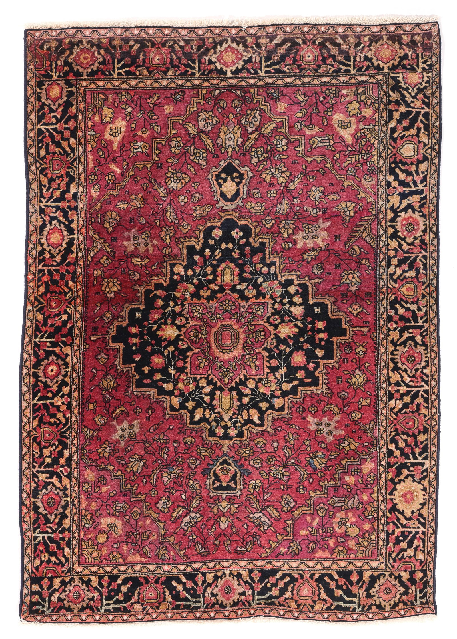 Ferahan Sarouk Rug, Persia, Ca. 1900, 3'5'' x 4'10'': Ferahan Sarouk Rug, Persia, Ca. 1900, 3'5'' x 4'10'' (104 x 147 cm). Weight: 8 lbs. Material: wool pile, cotton warp, cotton weft.