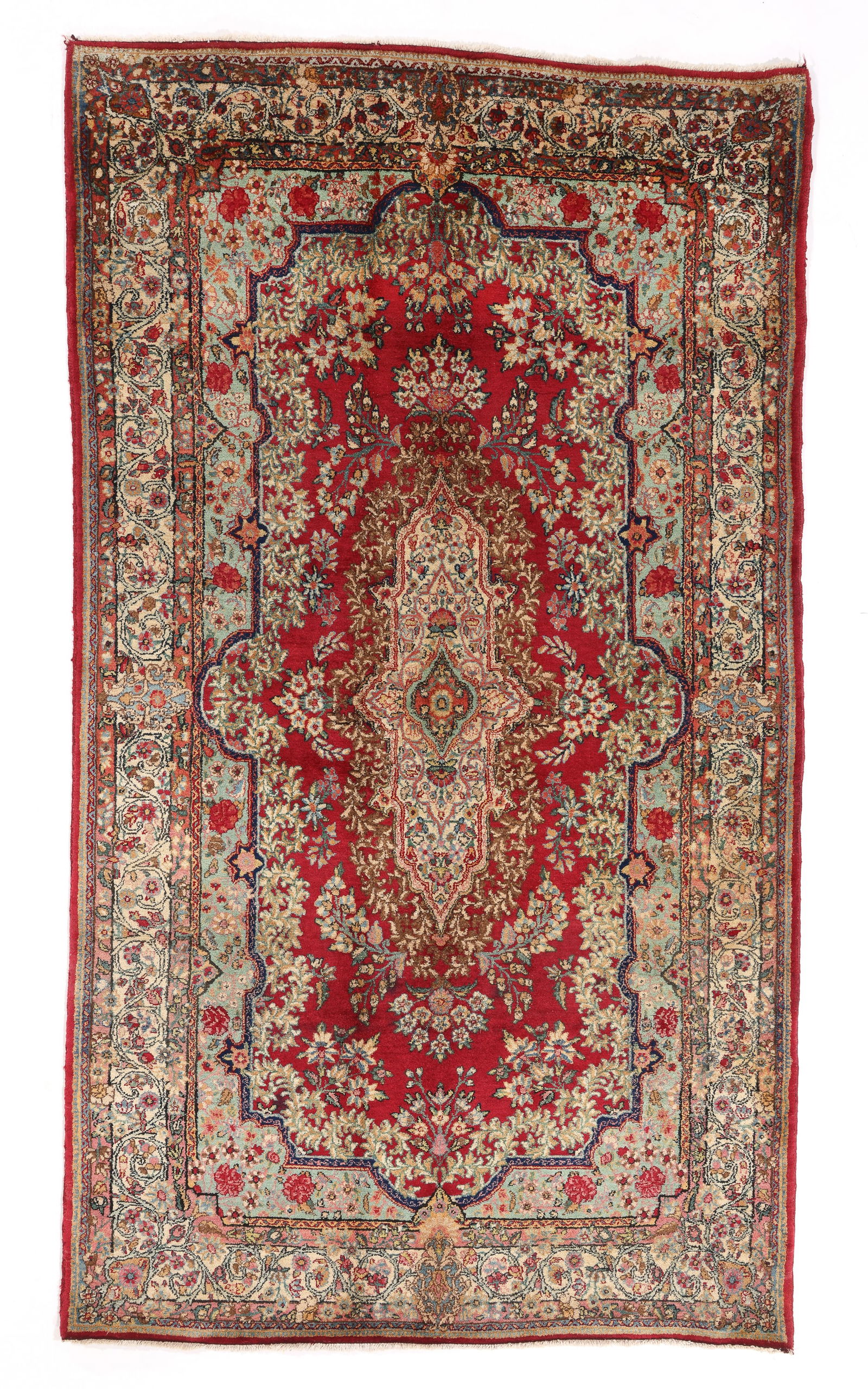 Kerman Rug, Persia, Ca. 1940, 4'2'' x 7'9'': Kerman Rug, Persia, Ca. 1940, 4'2'' x 7'9'' (127 x 236 cm). Weight: 19 lbs. Material: wool pile, cotton warp, cotton weft.
