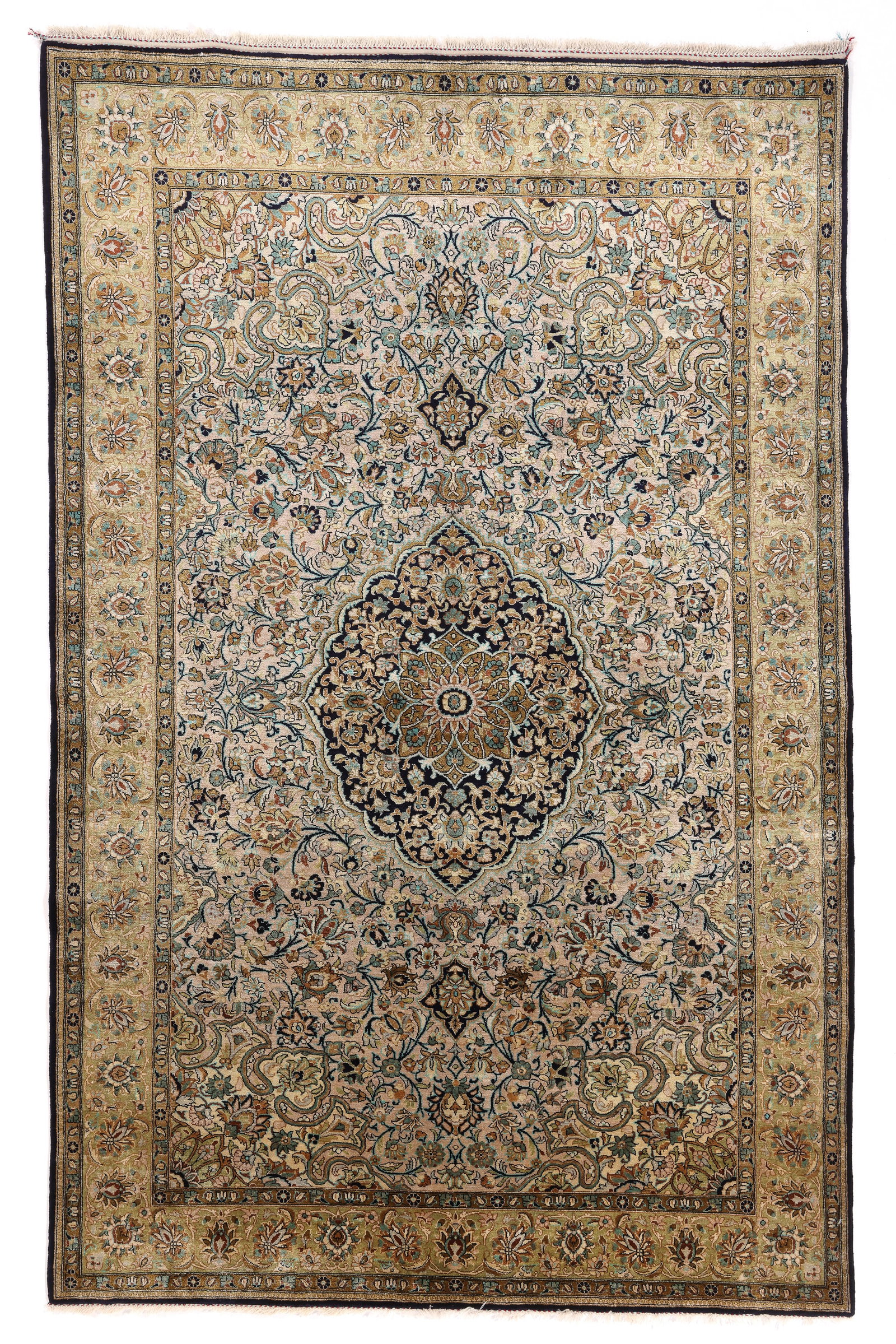Silk Qum Rug, Persia, Late 20th C., 4'7'' x 7'0'' (1 of 5)