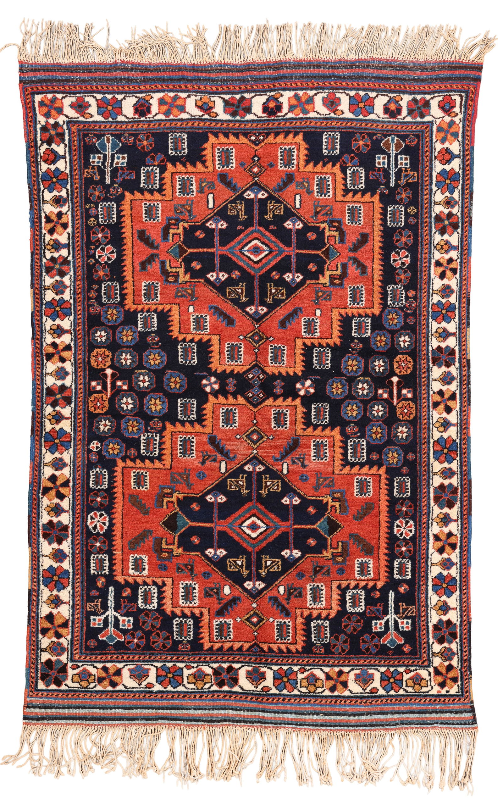 Shiraz Rug, Persia, Late 20th C., 3'9'' x 5'8'' (1 of 4)
