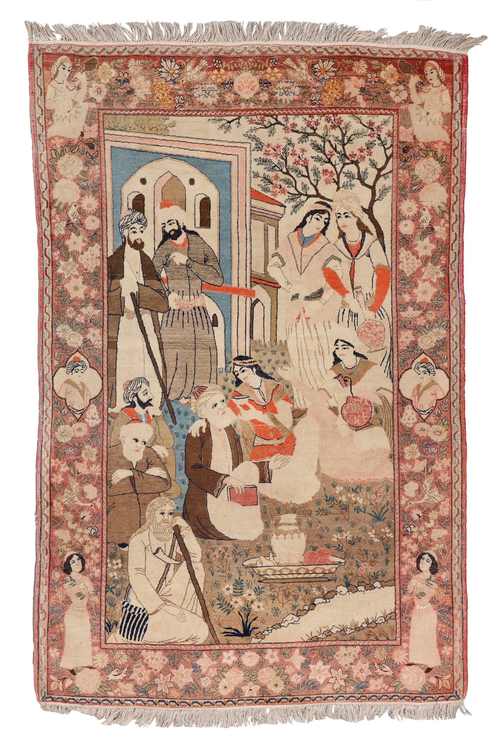 Kashan Pictorial Rug, Persia, Early 20th C., 4'6'' x 7'0'' (1 of 5)