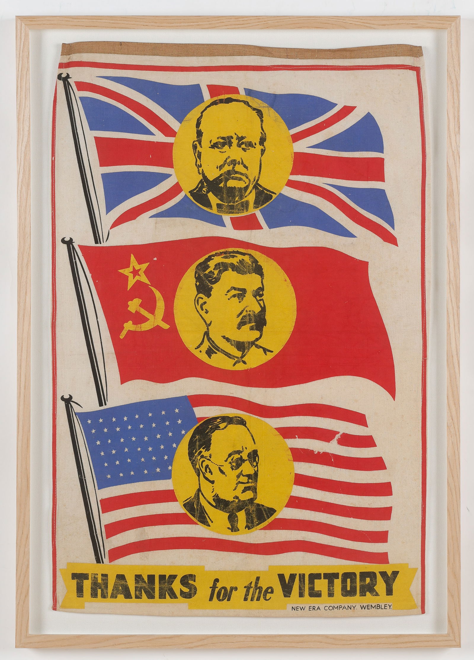 Very Rare Big Three Victory Banner, WWII, 1945 (1 of 4)