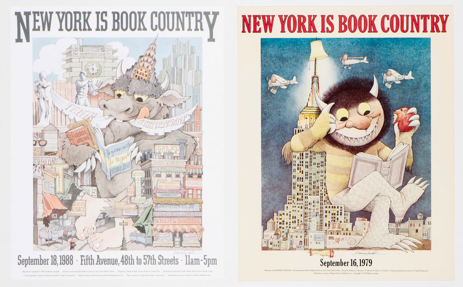 2 Signed Maurice Sendak "New York is Book Country" Posters (1 of 5)