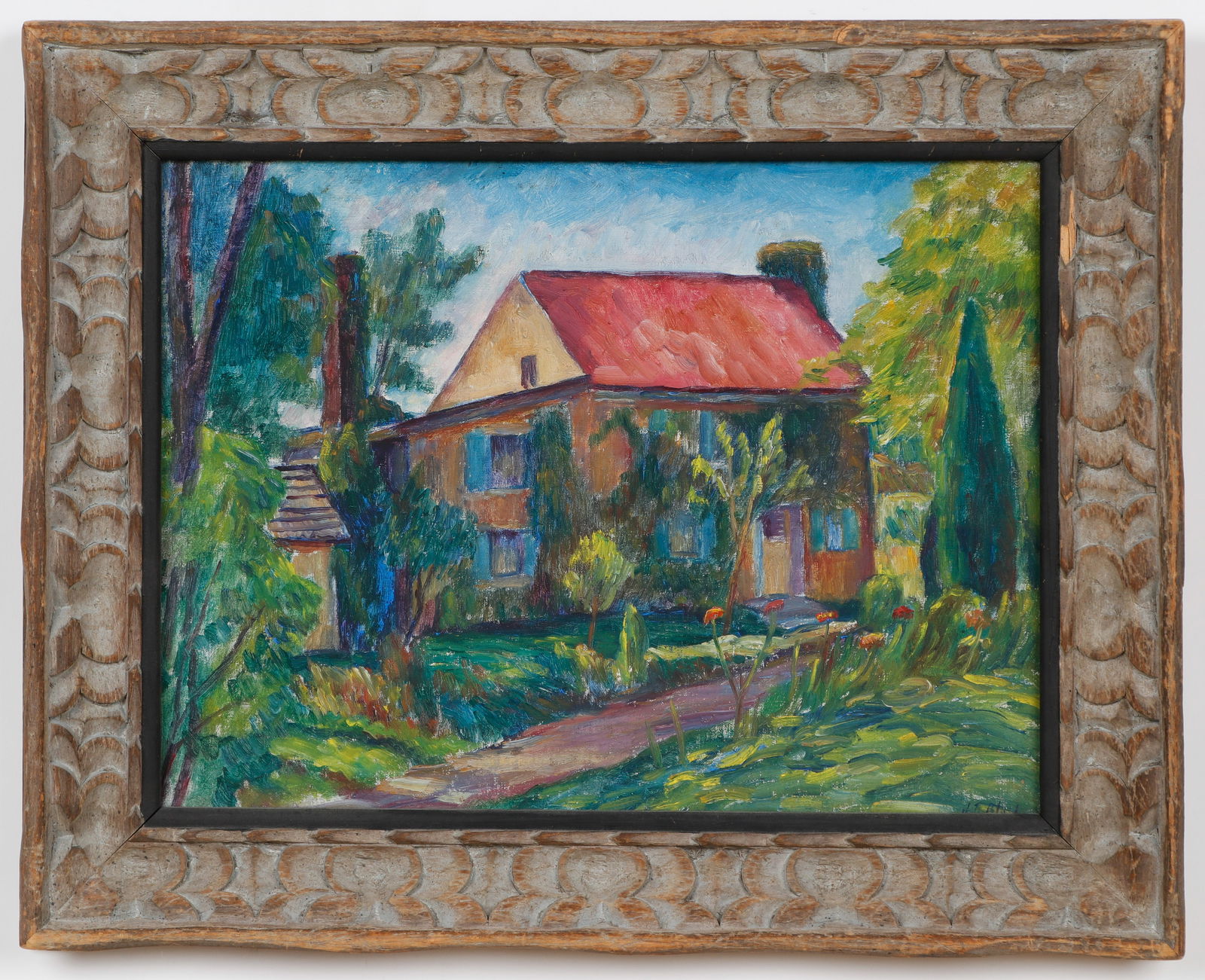 Julius Bloch (American, 1888-1966) "Blue Shutters" (1 of 3)