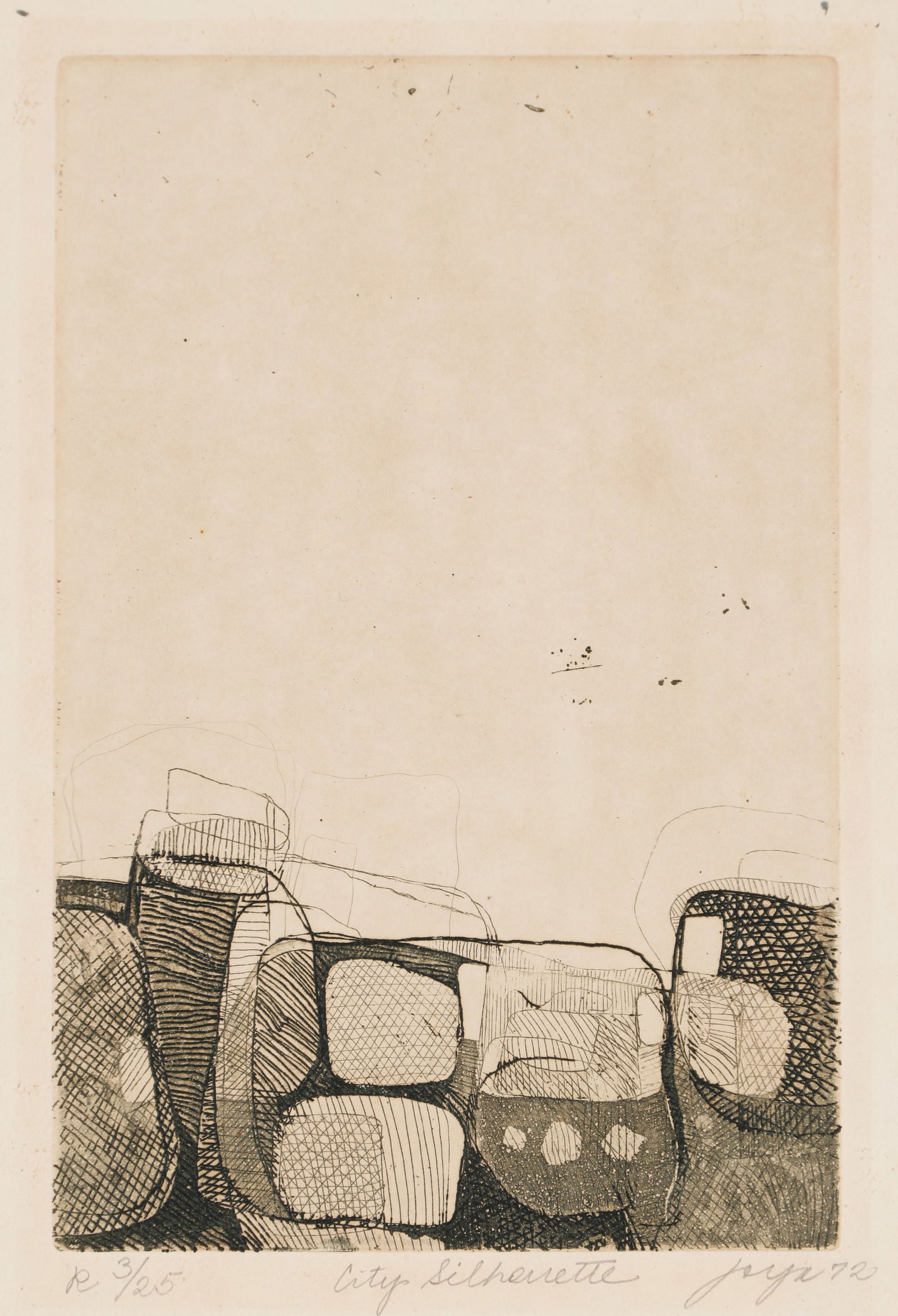 Jose Joya (Filipino/Philippines, 1931-1995) "City Silhouette," 1972 (1 of 4)