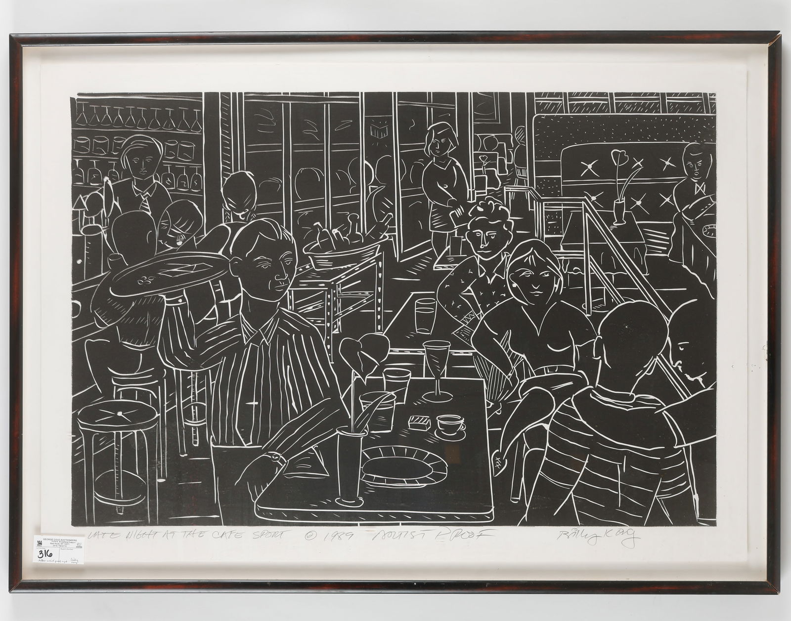 Billy King (b. 1948) "Late Night At The Cafe Sport," 1989 (1 of 4)