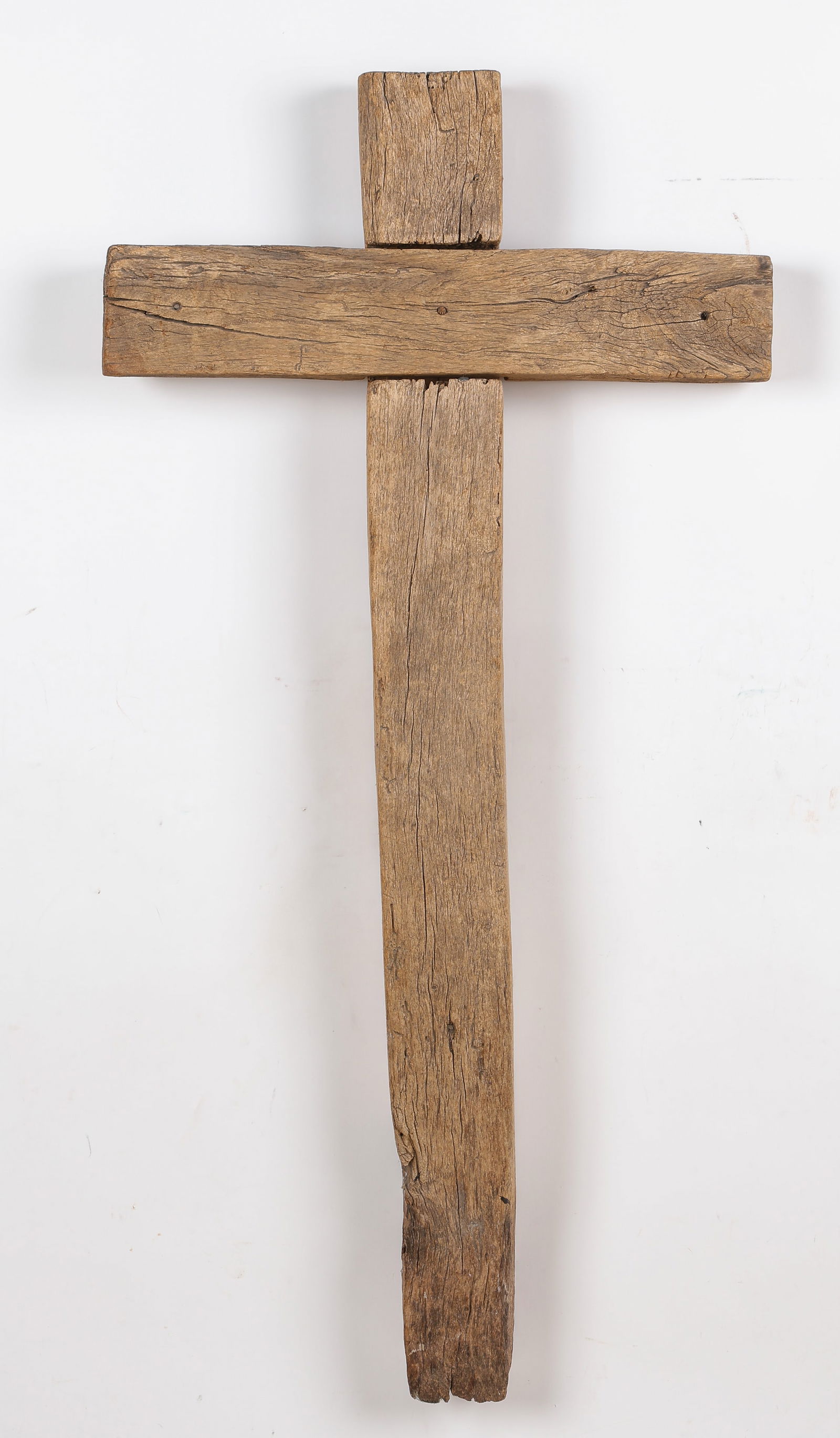 Rustic Antique American Cross, From Edward Albee's Montauk Home, 47" x 23": Rustic Antique American Cross, From Edward Albee's Montauk Home. Size: 47'' x 23'' x 3'' (119 x 58 x 8 cm). Provenance: Property from the Estate of Pulitzer Prize-winning American playwright Edward F.