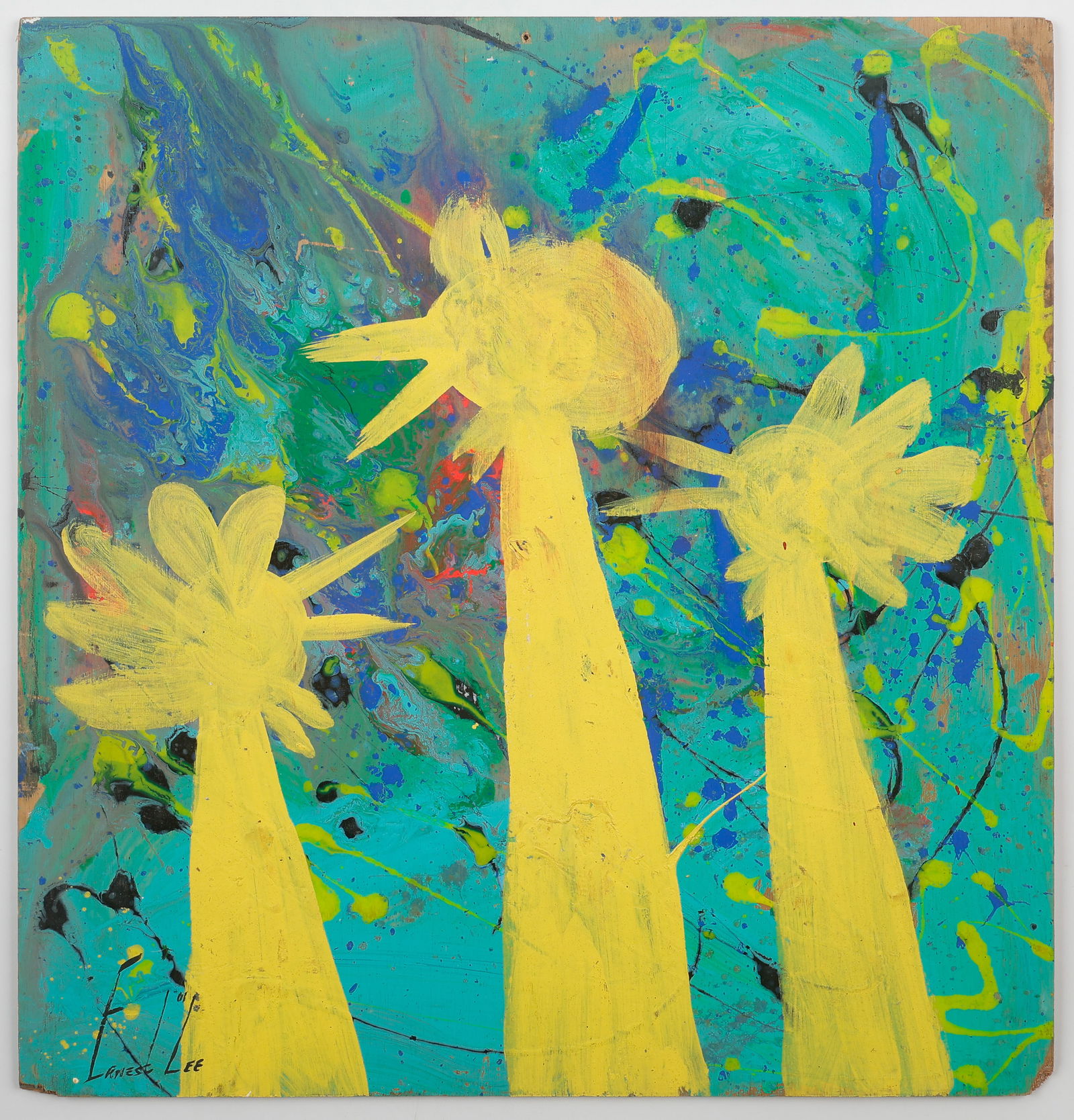 Ernest M. Lee (American, 1962-2021) Three Chickens Painting (1 of 3)