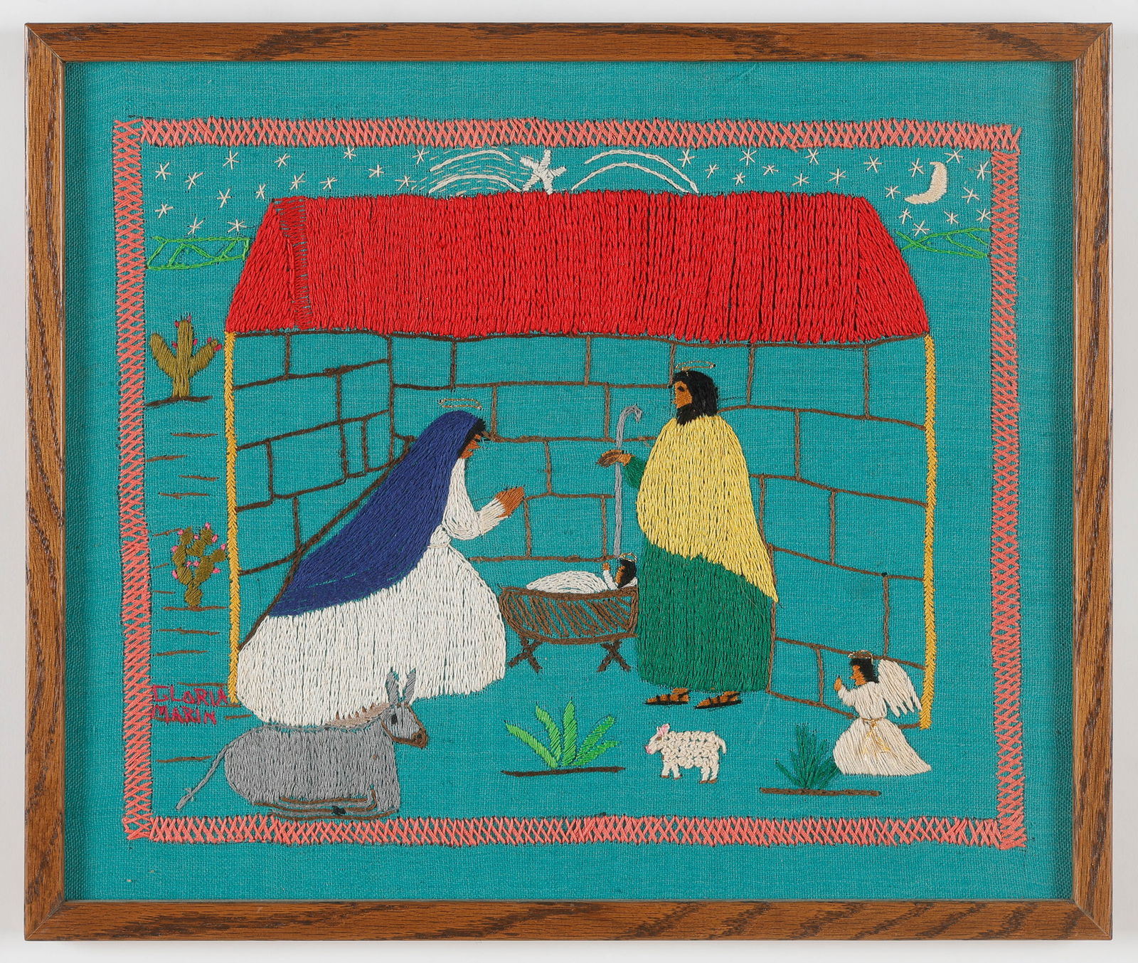 Gloria Marin Rendon (Mexican, Mexico) Nativity, Folk Embroidery (1 of 3)