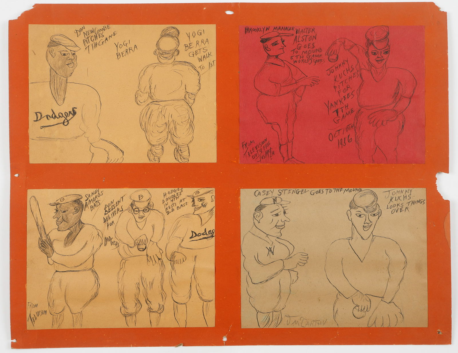 Justin McCarthy (American, 1892-1977) 4 Mounted Drawings (1 of 4)