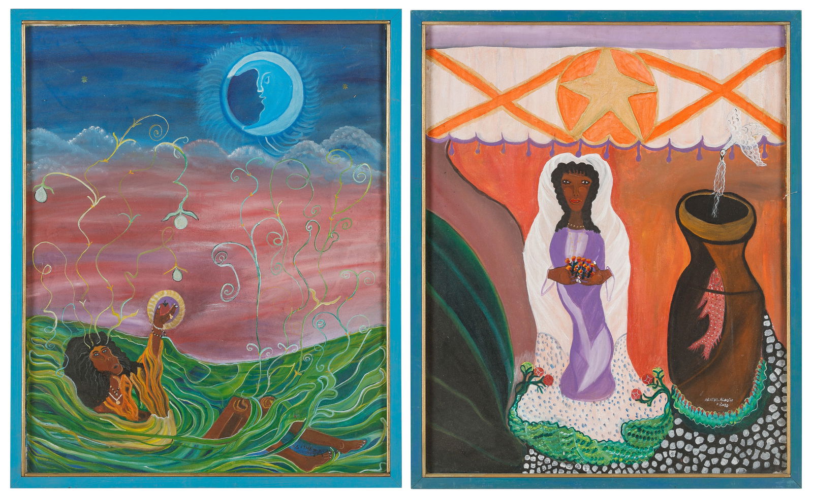 Agathe Aladin (Haitian/Haiti) 2 Paintings (1 of 7)