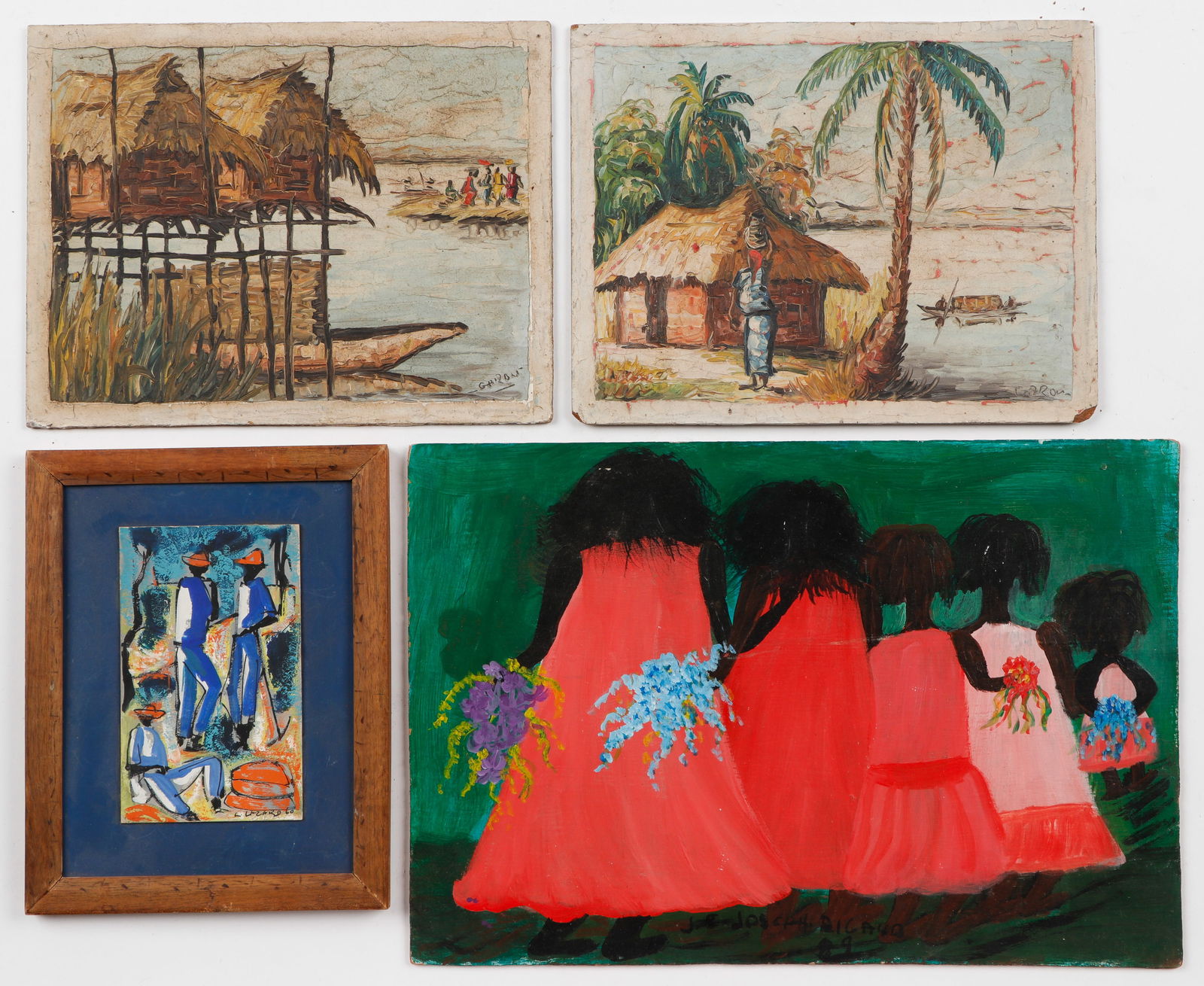 Haitian Art Collector's Lot of 4 Paintings (1 of 5)