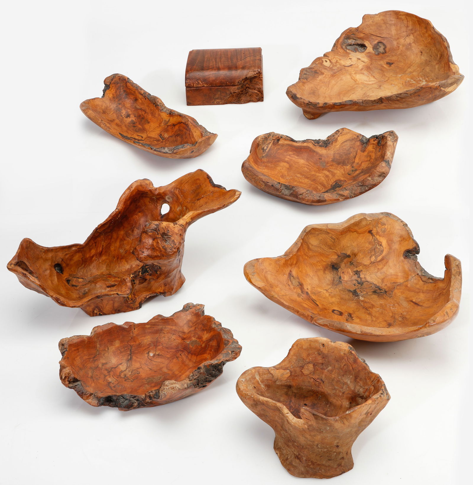 Group of 8 Burl Wood Carvings (1 of 6)