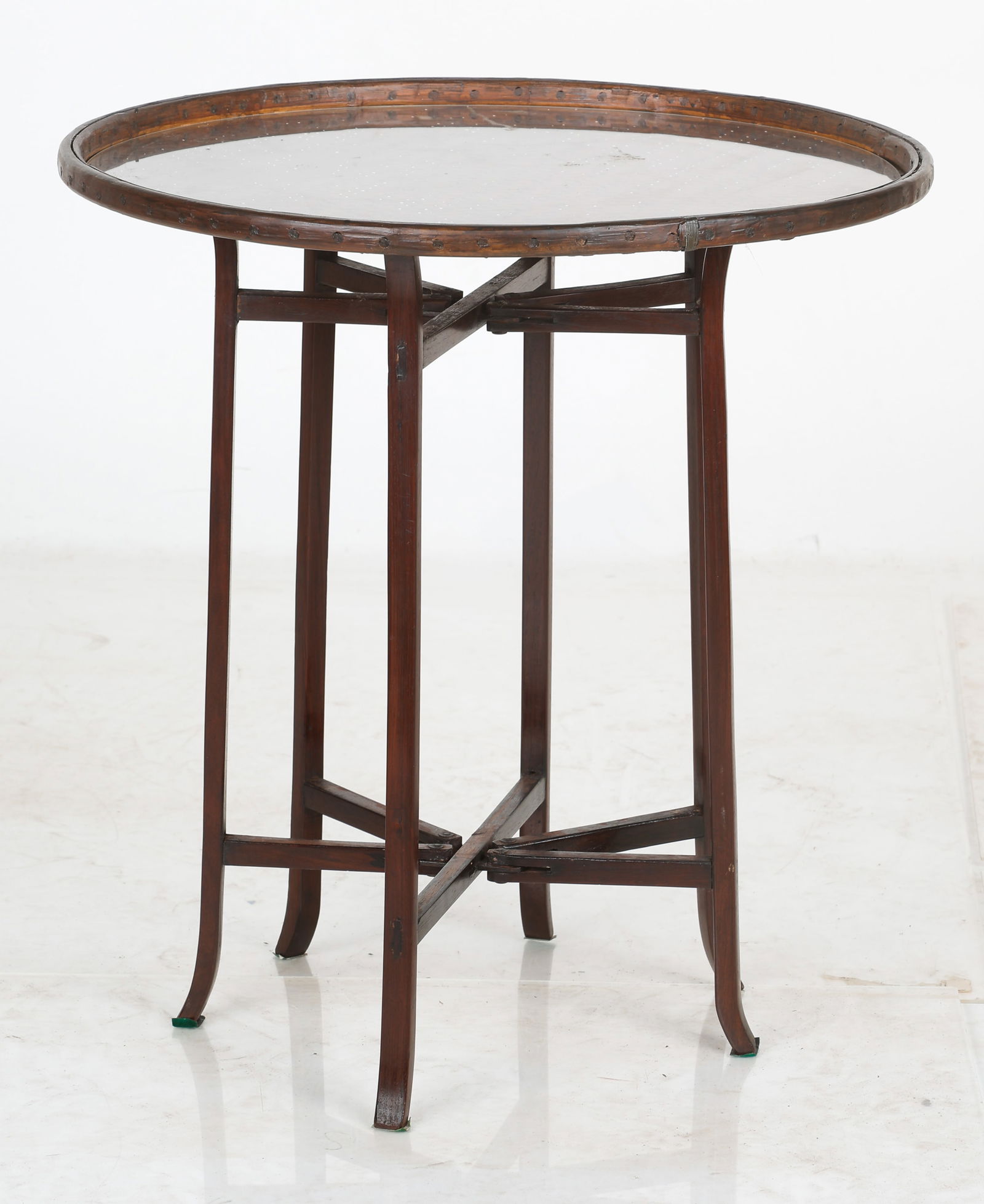 Vintage Chinese Hardwood Wicker Top Table (1 of 3)