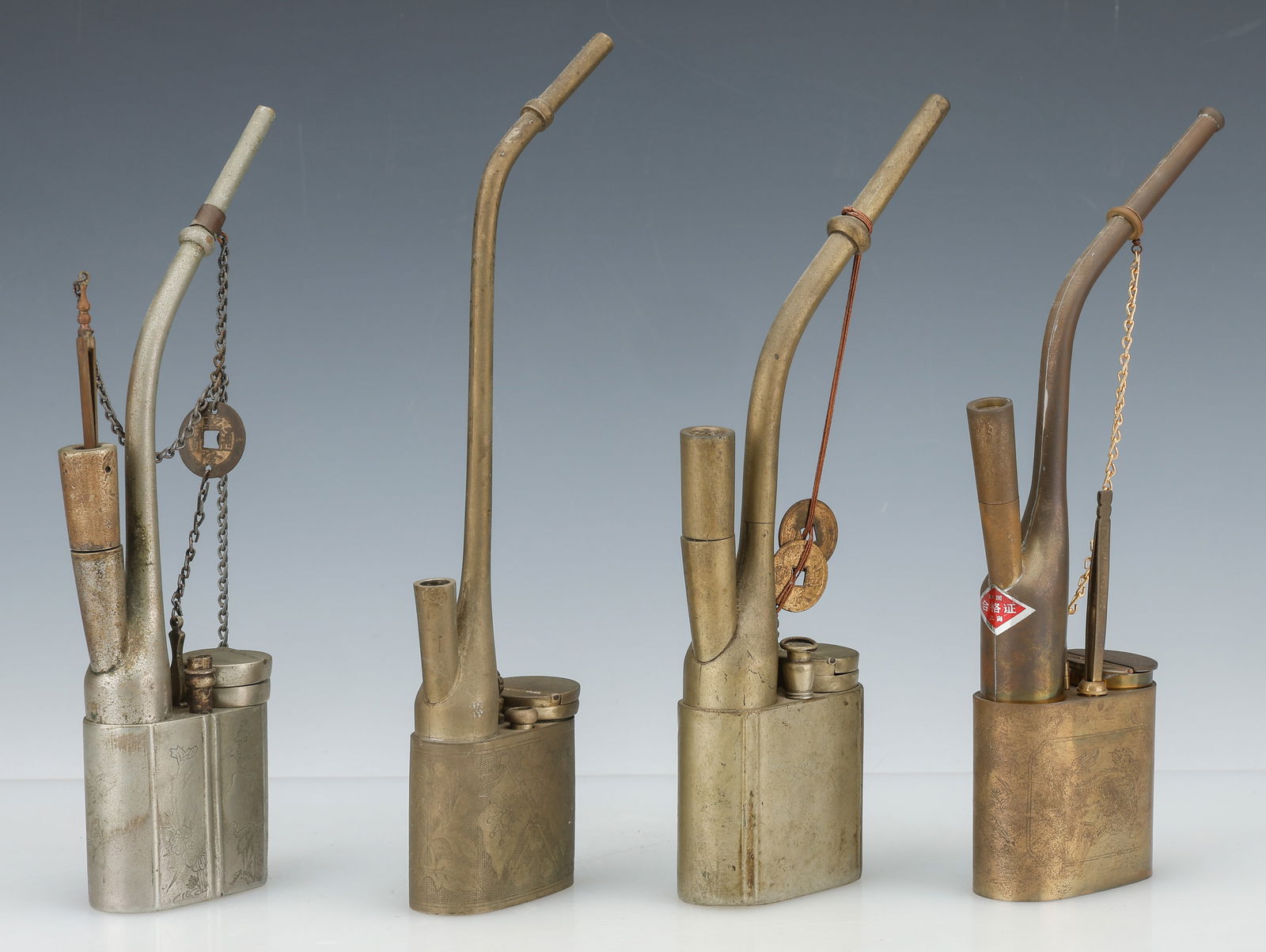 Collector's Lot of 4 Antique Chinese Water Pipes (1 of 8)