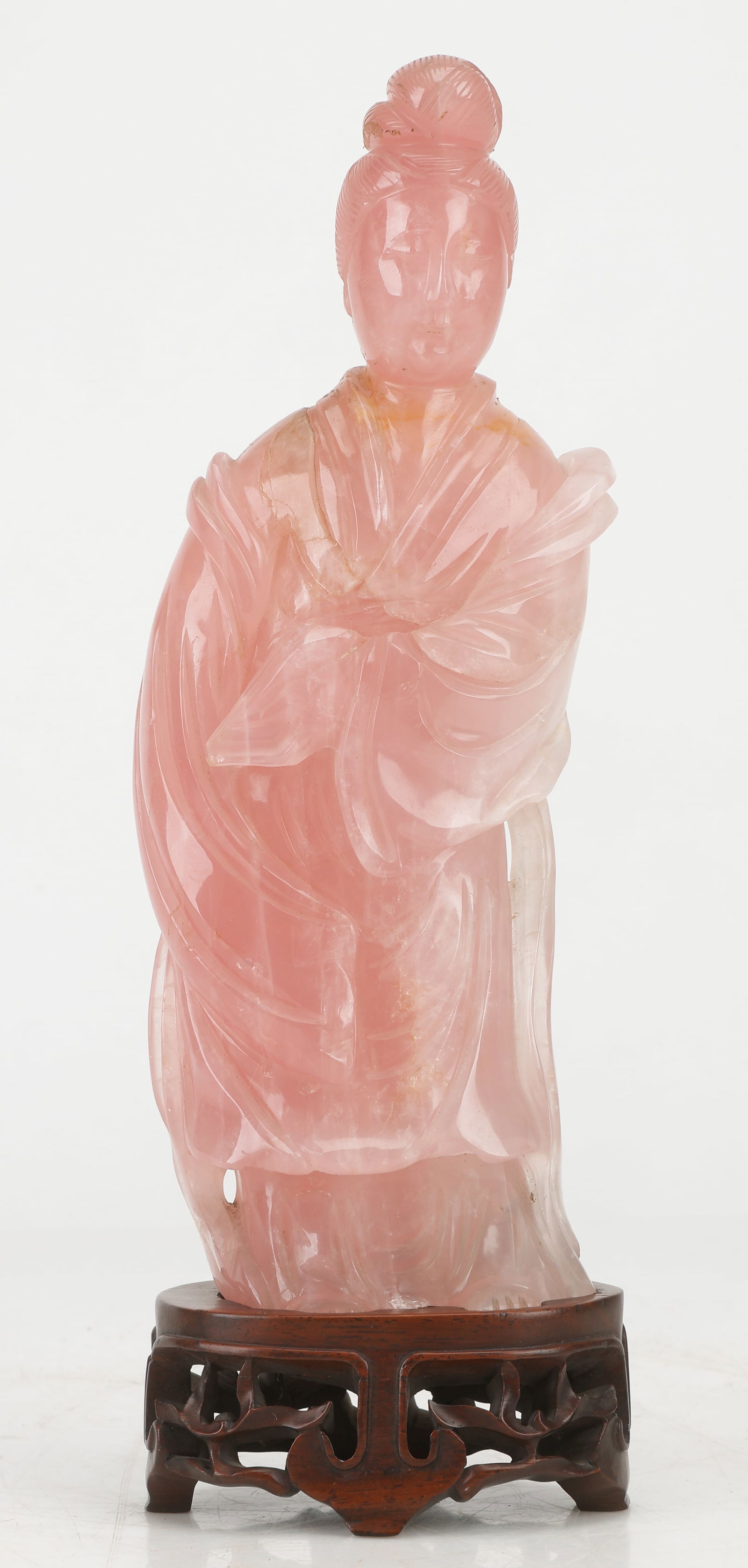 Chinese Rose Quartz Guanyin Figure (1 of 5)