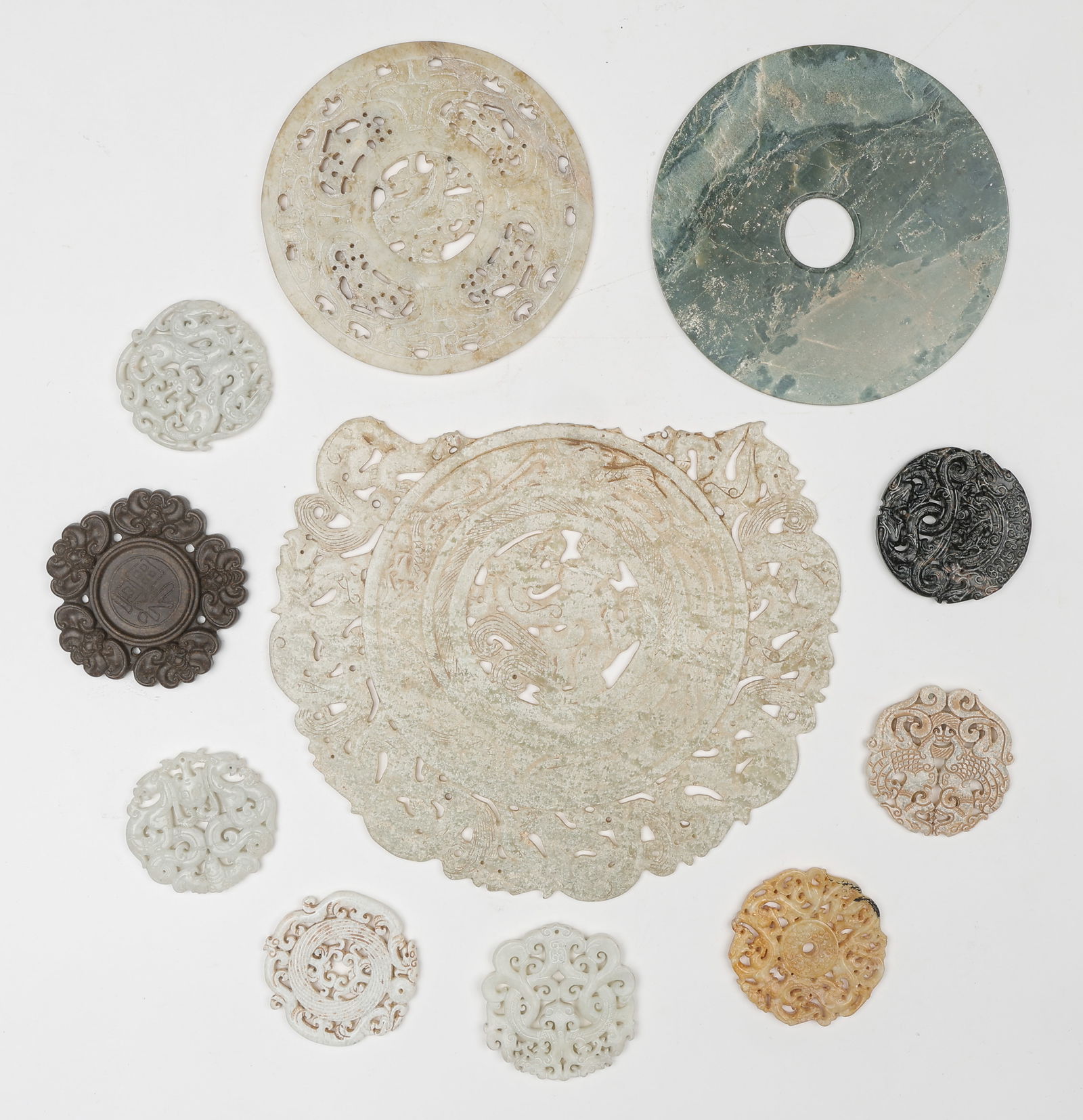 Group of 11 Decorative Asian Carved Hardstone Ornaments (1 of 2)