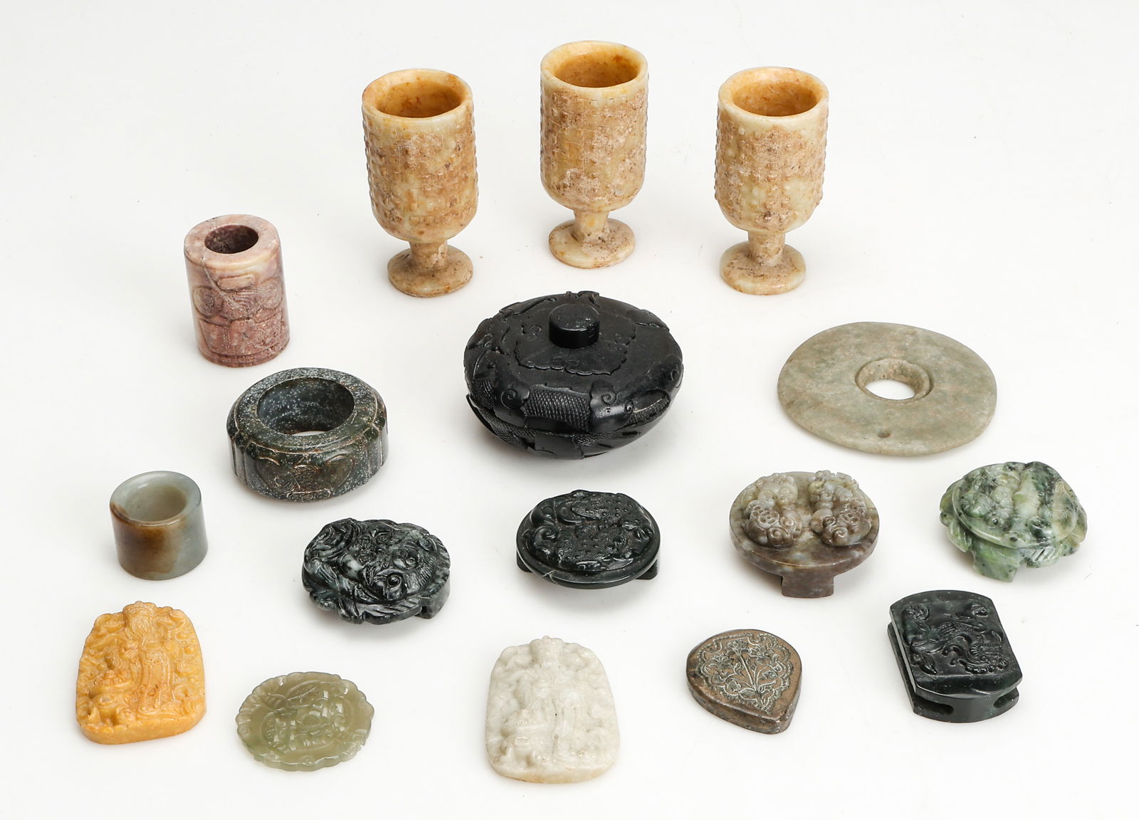 Collector's Lot of 17 Carved Stone Objects (1 of 5)