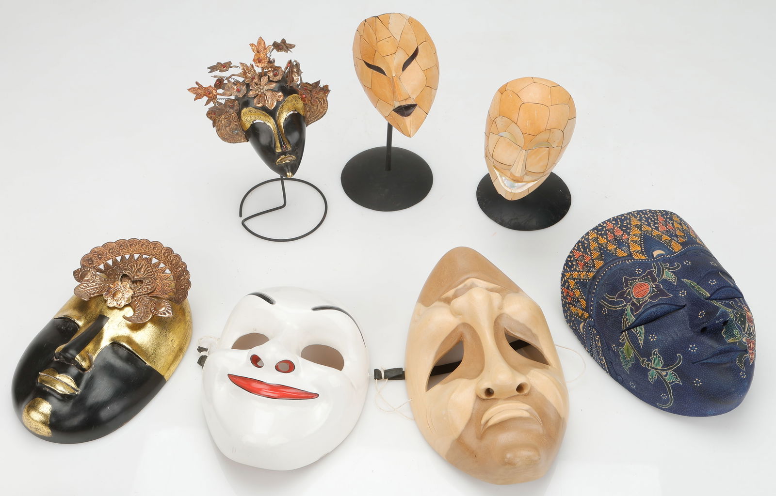 Collector's Lot of 7 Balinese Masks Including I.B. Anom (1 of 9)
